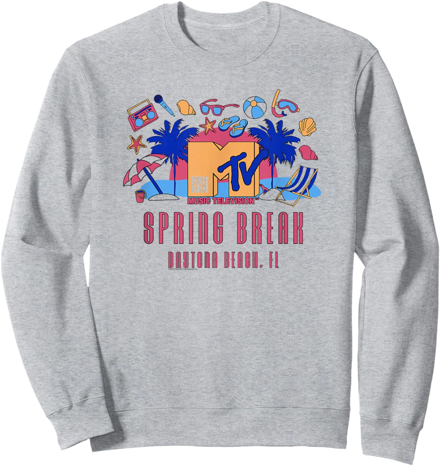MTV Spring Break Daytona Beach 1991 Icons Vintage TV Sweatshirt - Sweatshirt | Ash