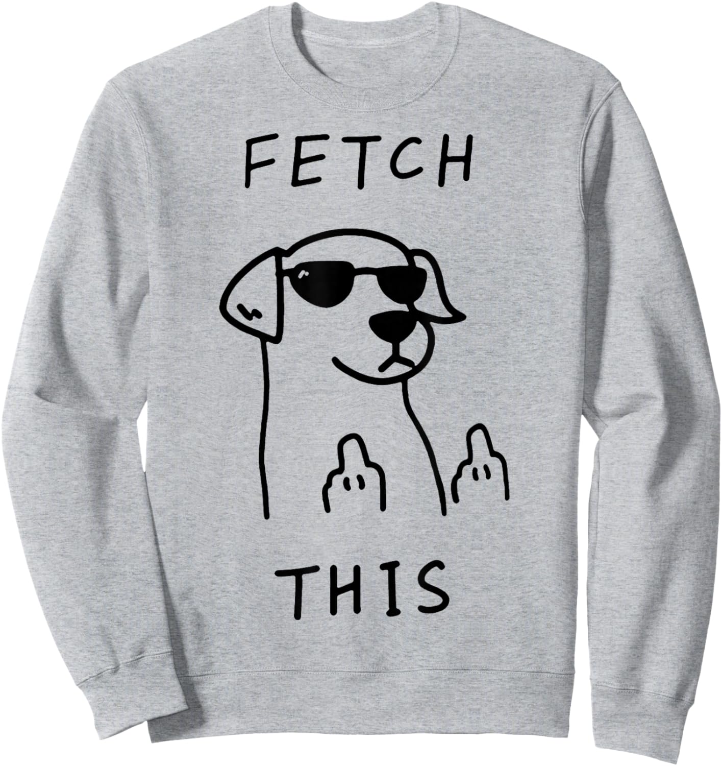 Fetch This Dog with Glasses Meme Humor Joke Sweatshirt - Sweatshirt | Ash