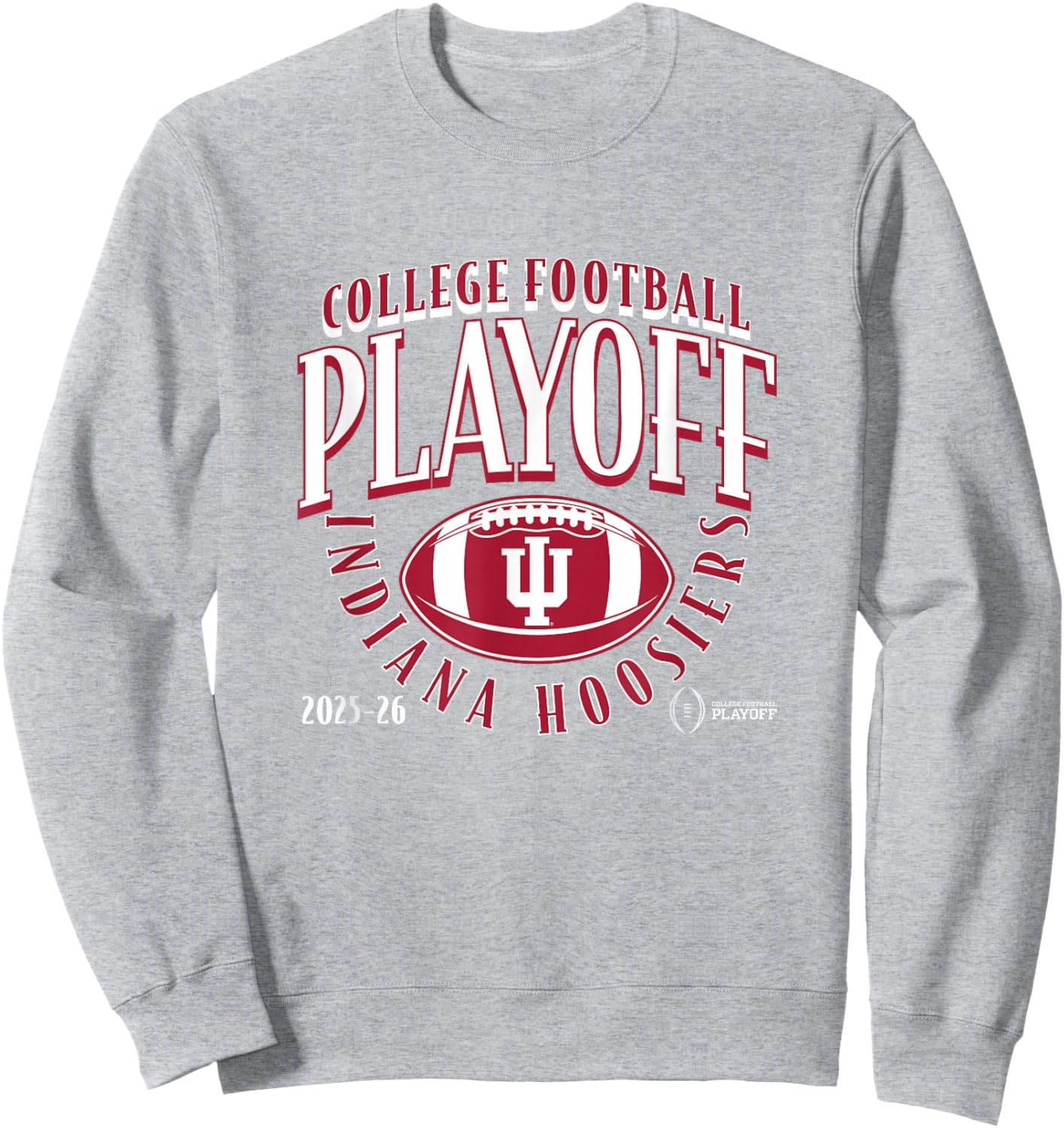 Indiana Hoosiers CollegeFootball Playoff Football Curve 2025 Sweatshirt - Sweatshirt | Ash