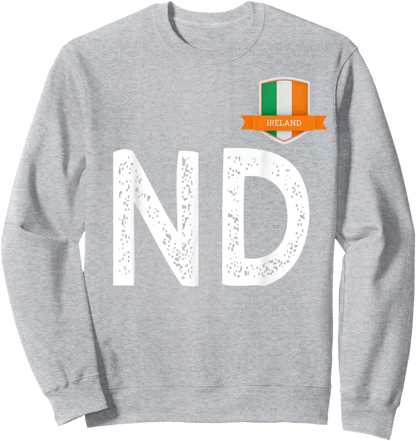 Ireland Irish Human-Flag Letter N and D Éire Ireland Sweatshirt - Sweatshirt | Ash