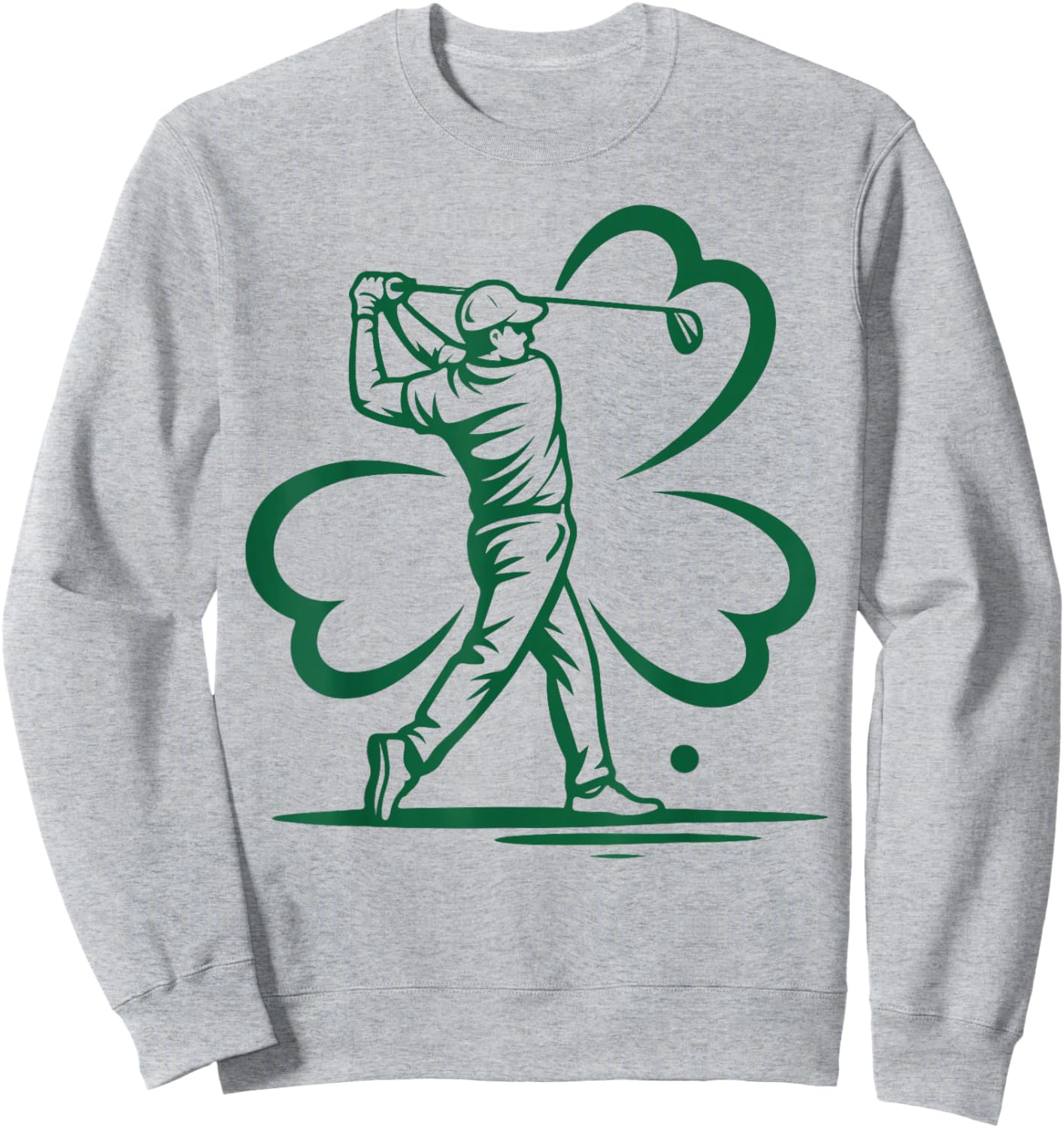 Shamrock Golfer St Patricks Day Golf Irish Funny Men's Gift Sweatshirt - Sweatshirt | Ash