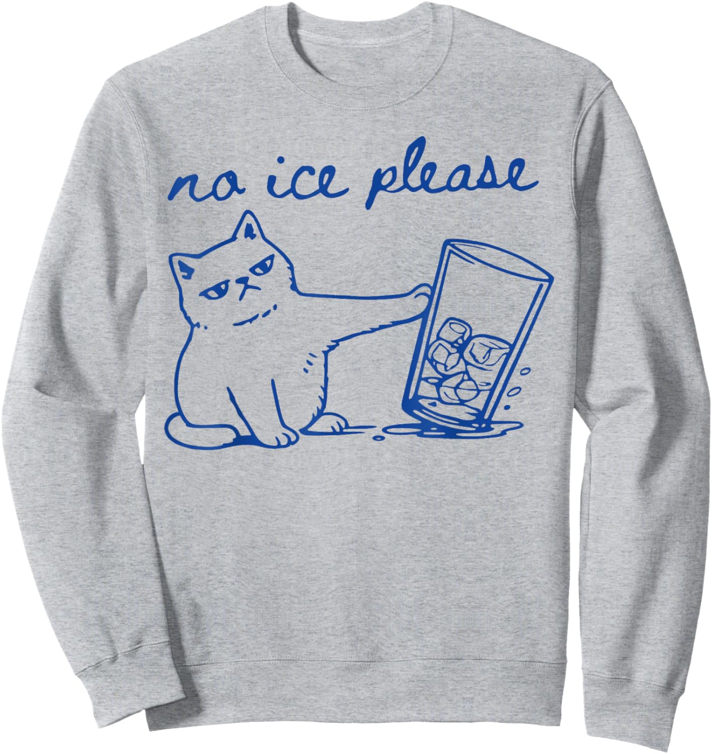 No Ice Please Funny Cat Meme Sweatshirt - Sweatshirt | Ash
