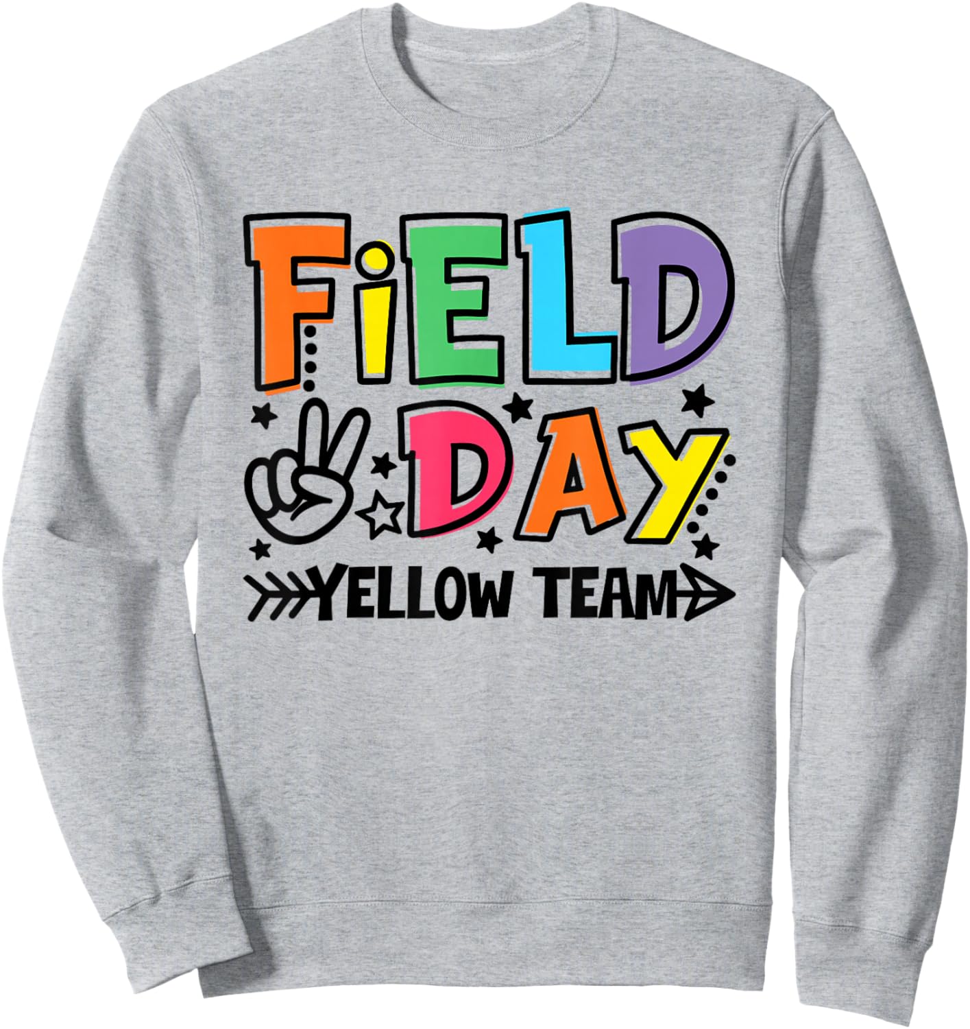 Field Day Yellow Team Funny for Teacher Kids Field Day Games Sweatshirt - Sweatshirt | Ash