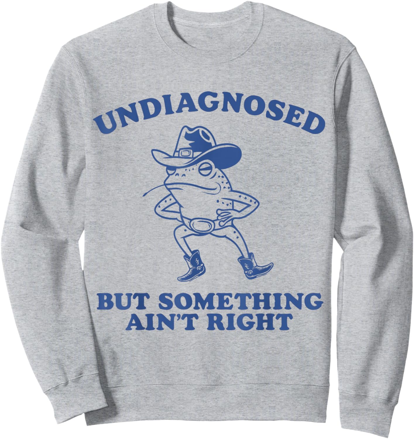 Undiagnosed But Something Ain't Right Funny Saying Meme Frog Sweatshirt - Sweatshirt | Ash