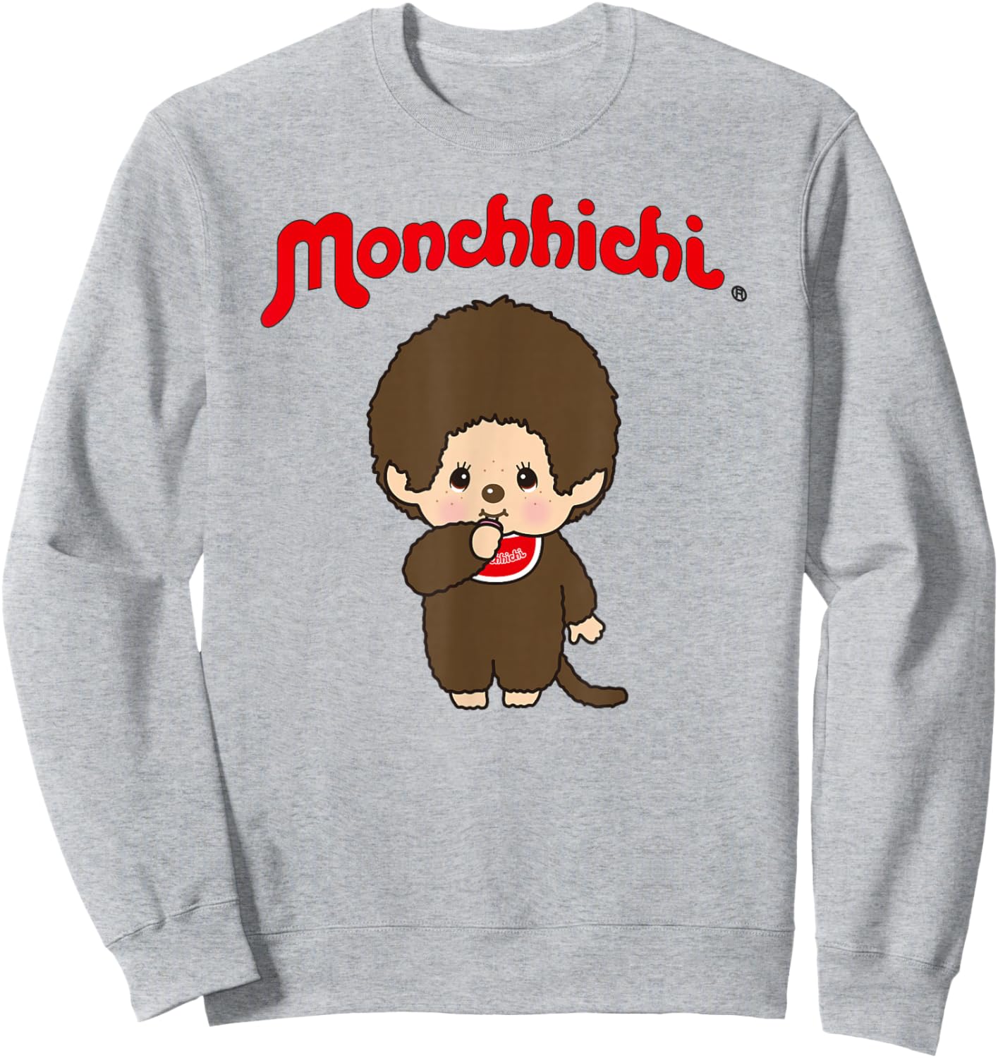 Monchhichi Cute Stance Thumbs Up Fluffy Little Guy Sweatshirt - Sweatshirt | Ash