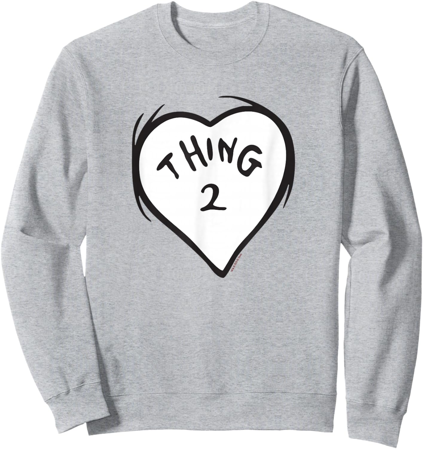 The Cat in The Hat Heart Thing Two Officially Licensed Sweatshirt - Sweatshirt | Ash