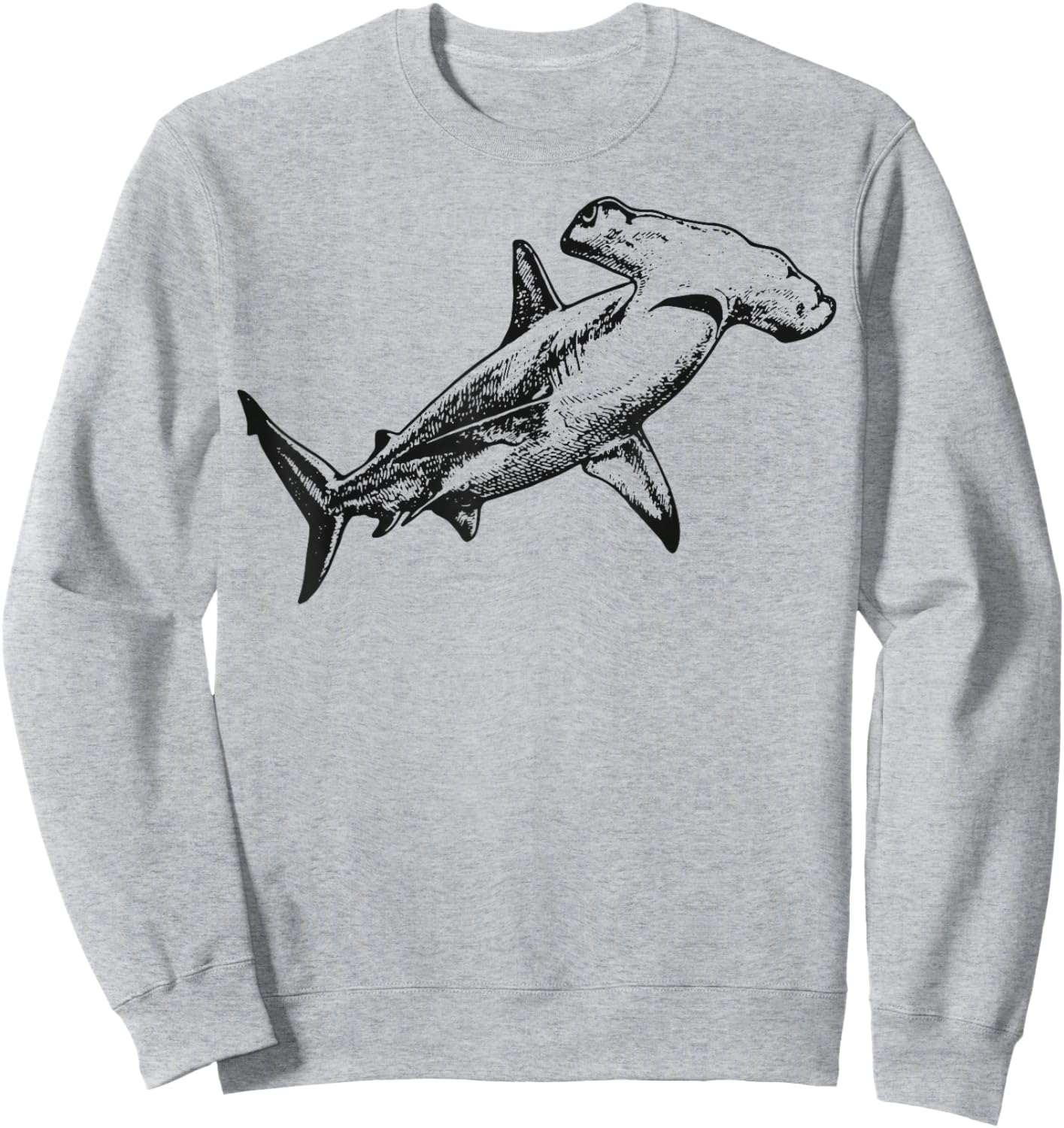 Hammerhead Shark Illustration Ocean Sweatshirt - Sweatshirt | Ash