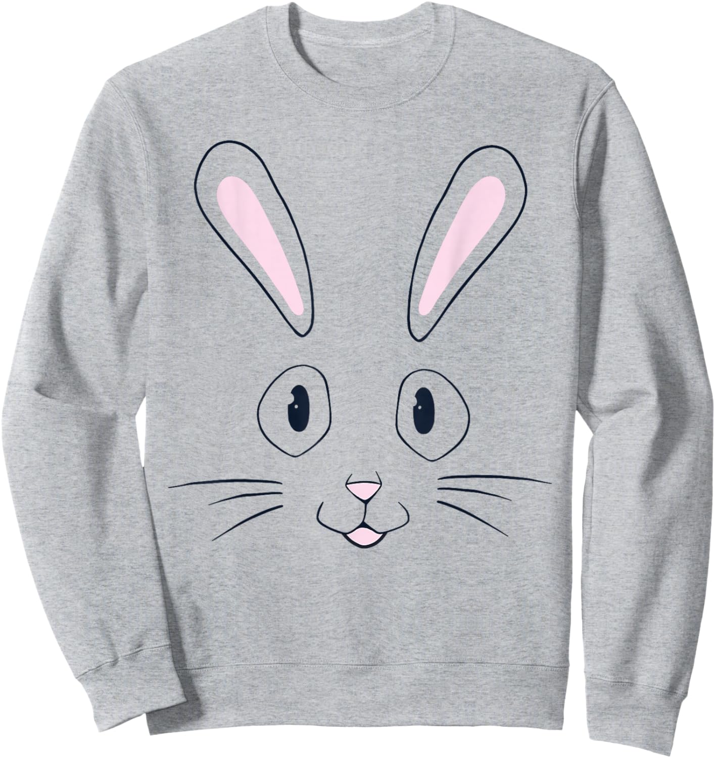 Bunny Face Easter Bunny Rabbit Face Funny Easter Basket Kids Sweatshirt - Sweatshirt | Ash