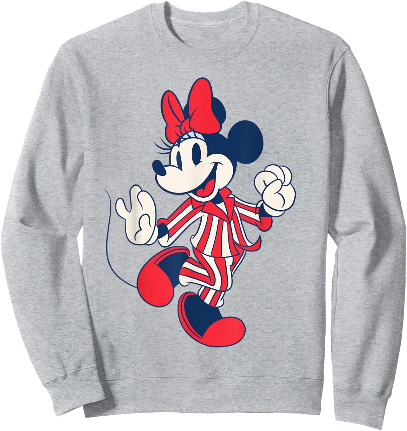 Disney Minnie Mouse Striped Pajamas Slumber Party PJs Pose Sweatshirt - Sweatshirt | Ash