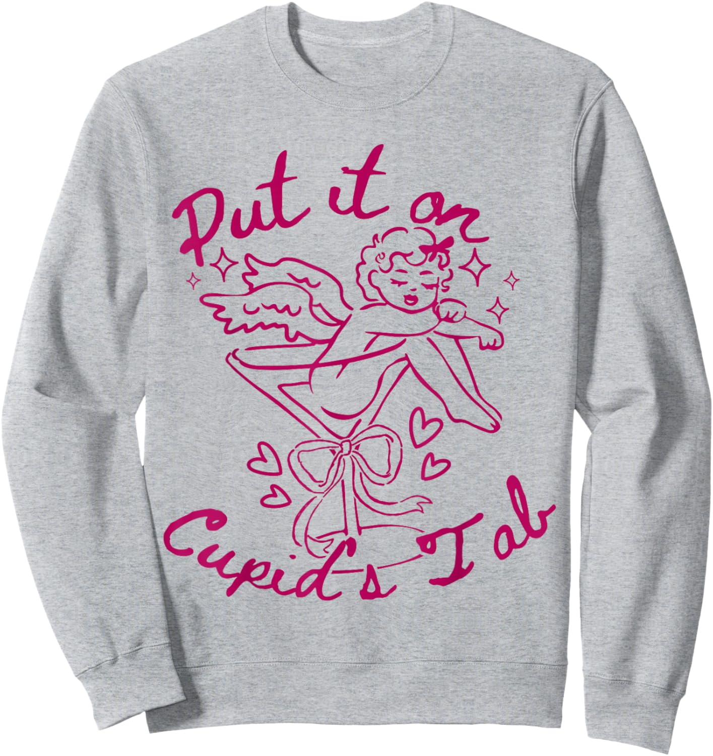 Put it on Cupid's Tab Cute Valentine's Day Martini Cocktail Sweatshirt - Sweatshirt | Ash