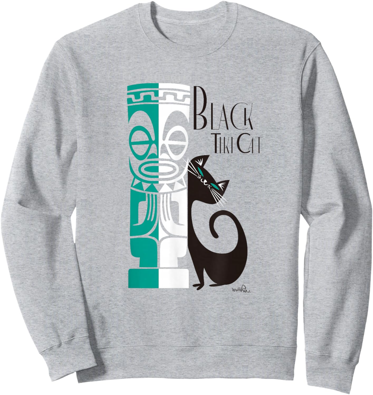 Black Tiki Cat Sweatshirt - Sweatshirt | Ash