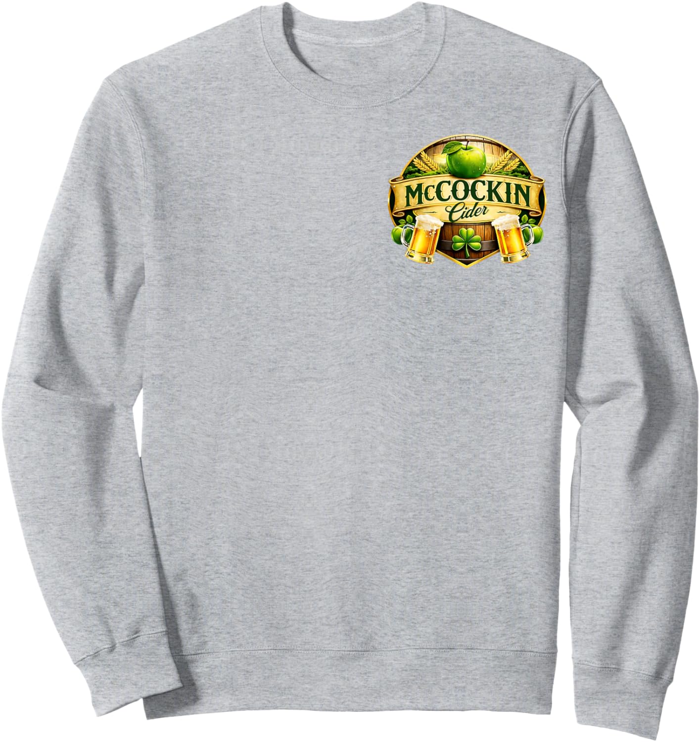 McCockin Cider McCain Funny St Patrick’s Day Adult Humor Sweatshirt - Sweatshirt | Ash