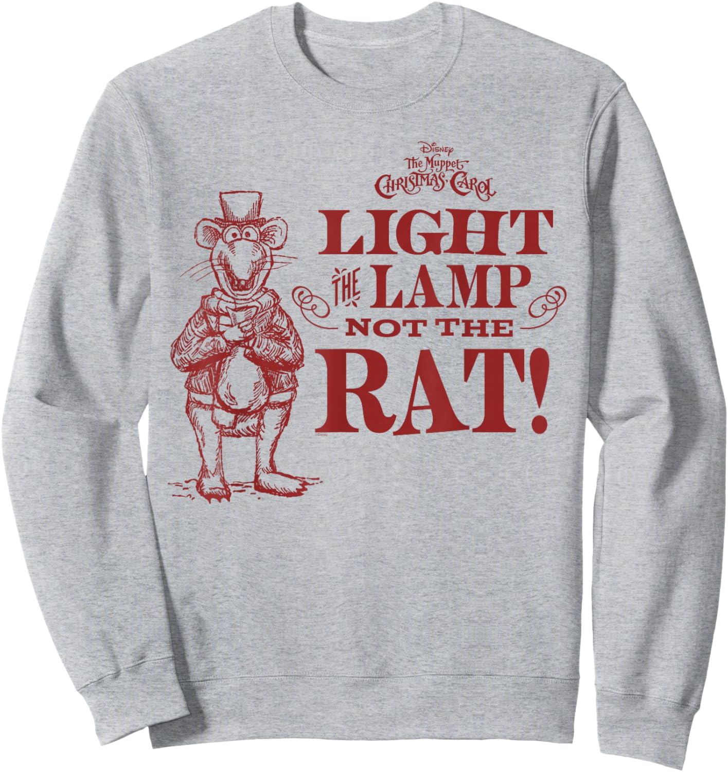 Disney The Muppet Christmas Carol Light The Lamp Not The Rat Sweatshirt - Sweatshirt | Ash