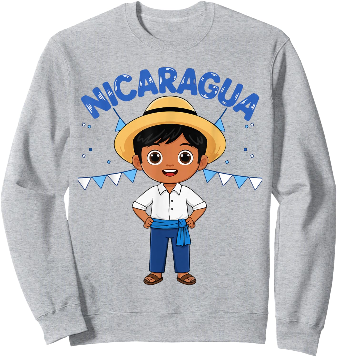 Nicaragua Nicaraguan Boy Traditional Outfit Wear Heritage Sweatshirt - Sweatshirt | Ash