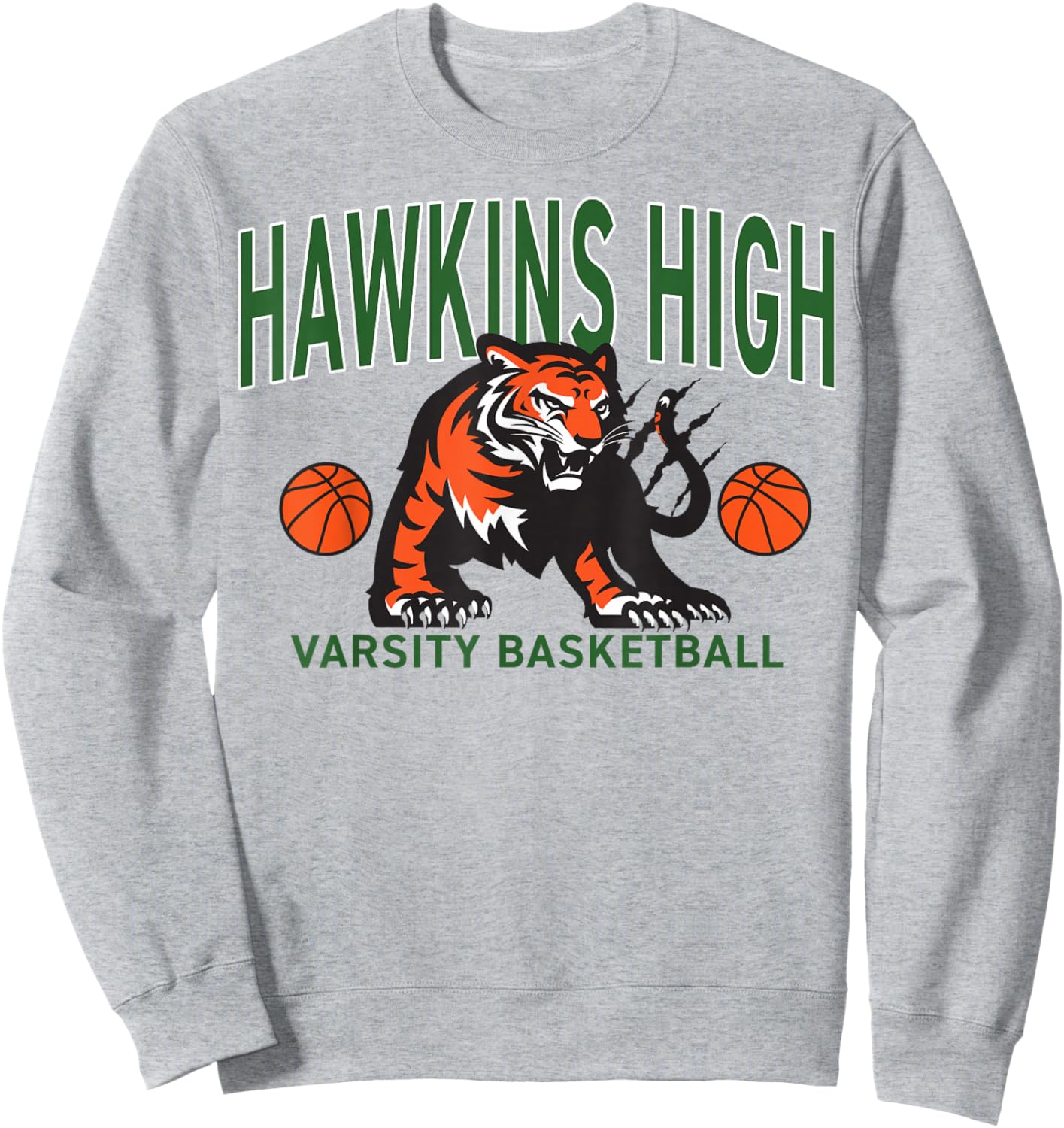 Stranger Things Season 5 Hawkins High Varsity Basketball Sweatshirt - Sweatshirt | Ash