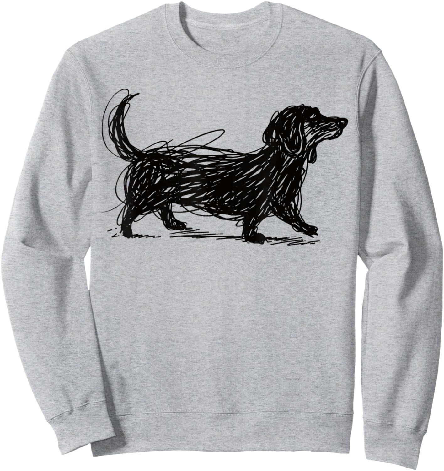 Dachshund Scribble Art Dog Lover Cute Puppy Sweatshirt - Sweatshirt | Ash