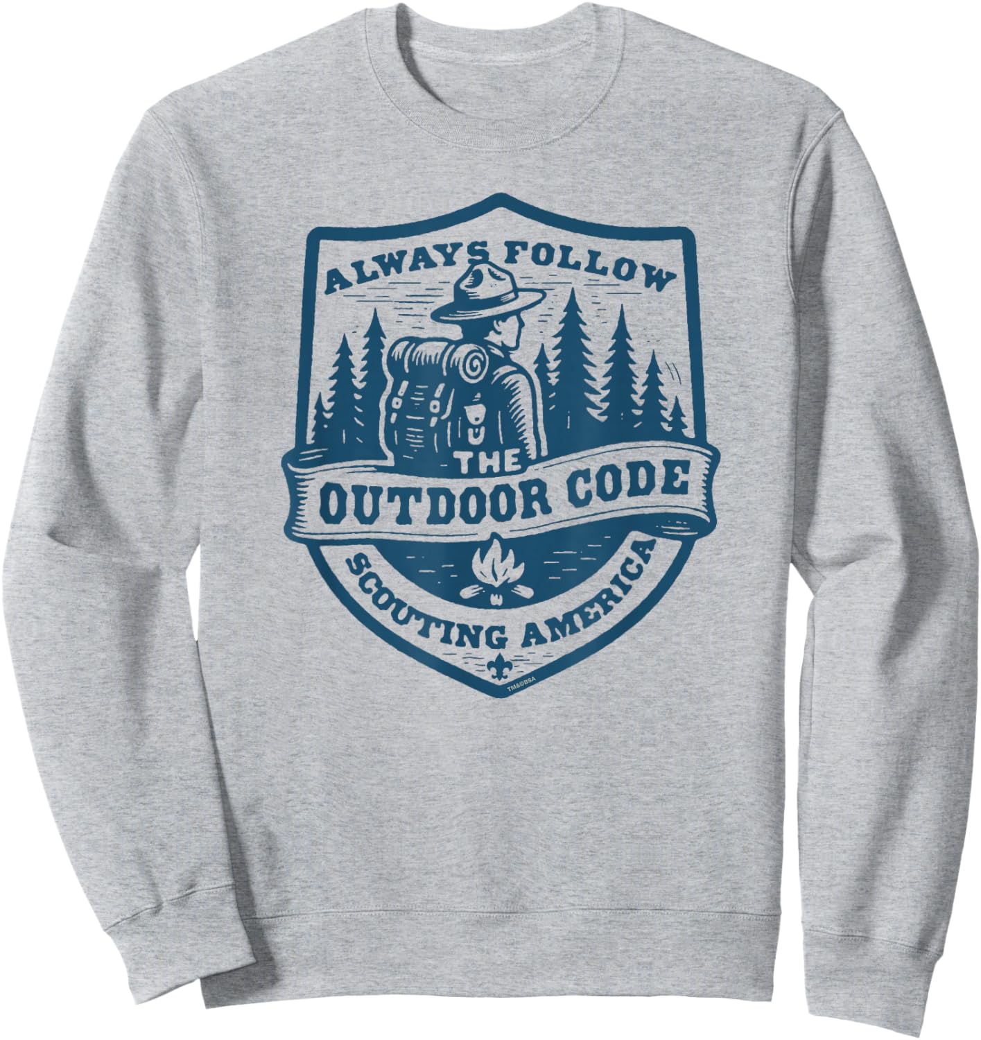 Always Follow The Outdoor Code Retro Scouting Sustainability Sweatshirt - Sweatshirt | Ash