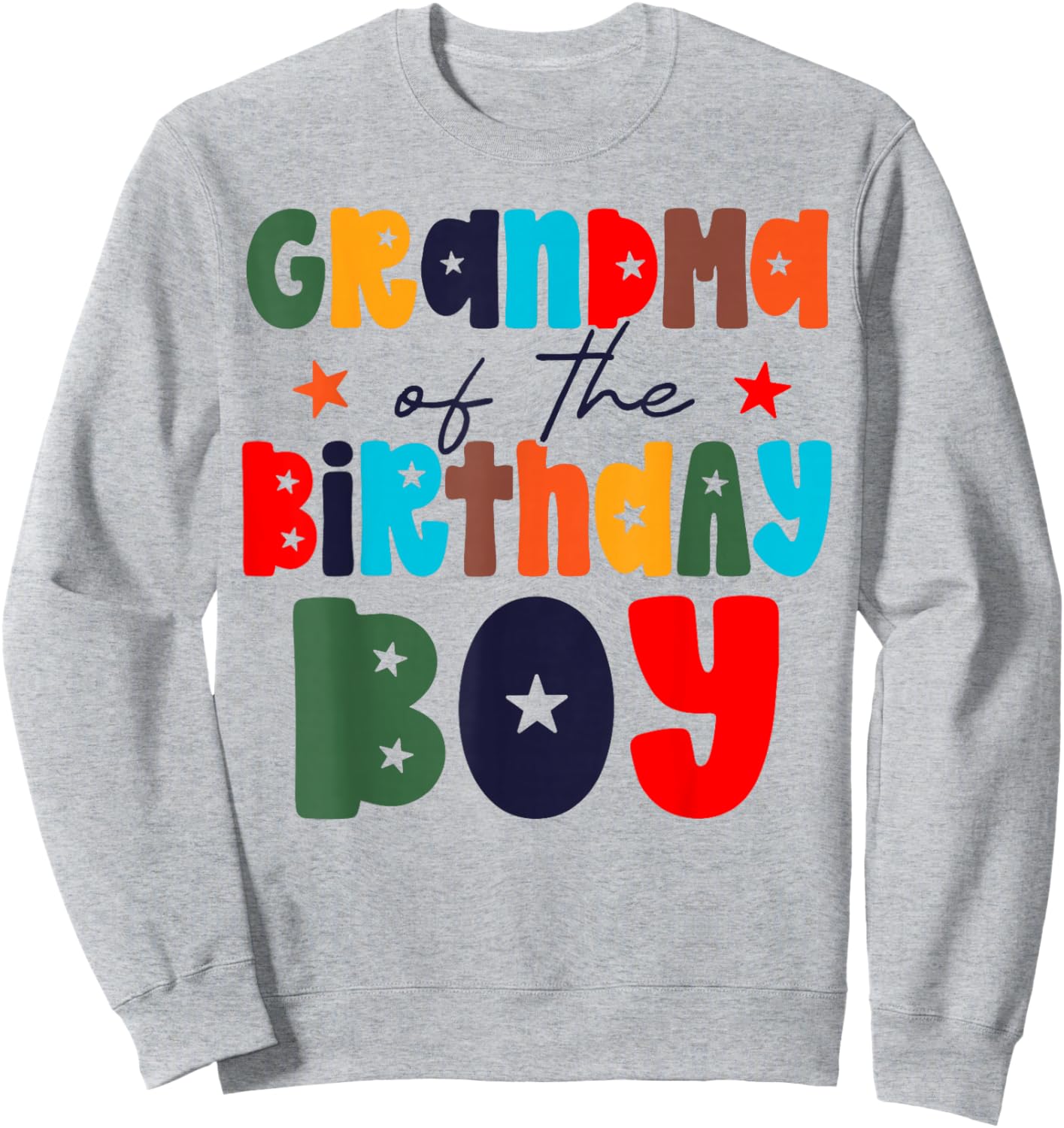 Grandma of The Birthday Boy Matching Family Birthday Party Sweatshirt - Sweatshirt | Ash