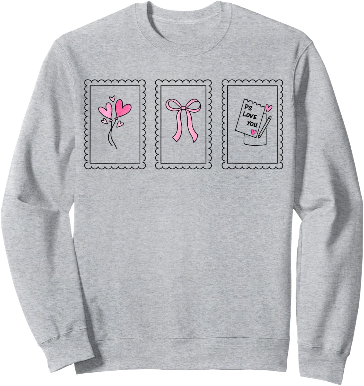 I Love You Day Valentine's Day Purple Heart Women Men Kid Sweatshirt - Sweatshirt | Ash
