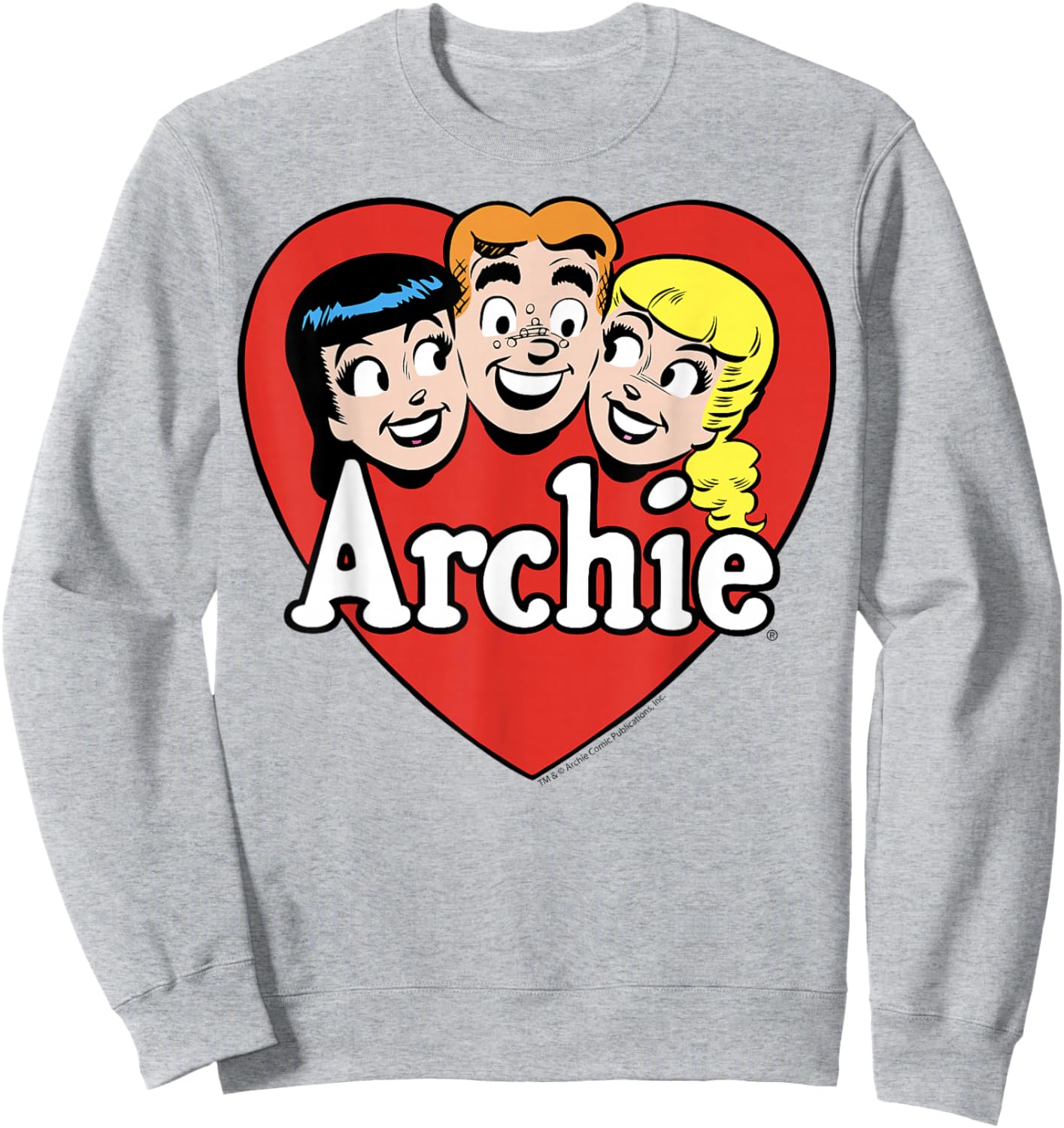 Archie Comics Betty Veronica Heart Trio Sweatshirt - Sweatshirt | Ash