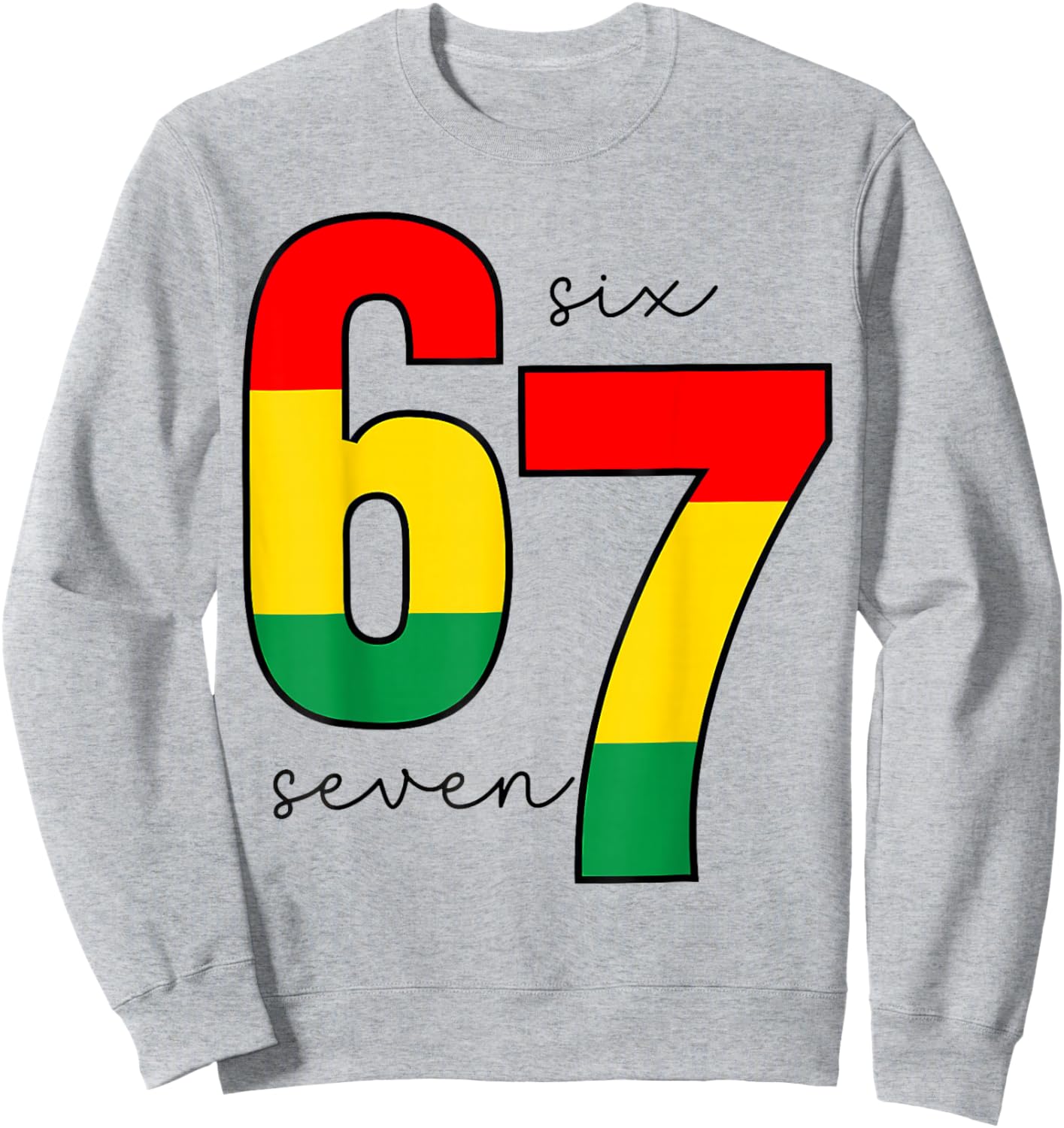 Meme Melanin 67 Funny Six Seven African Black History Month Sweatshirt - Sweatshirt | Ash