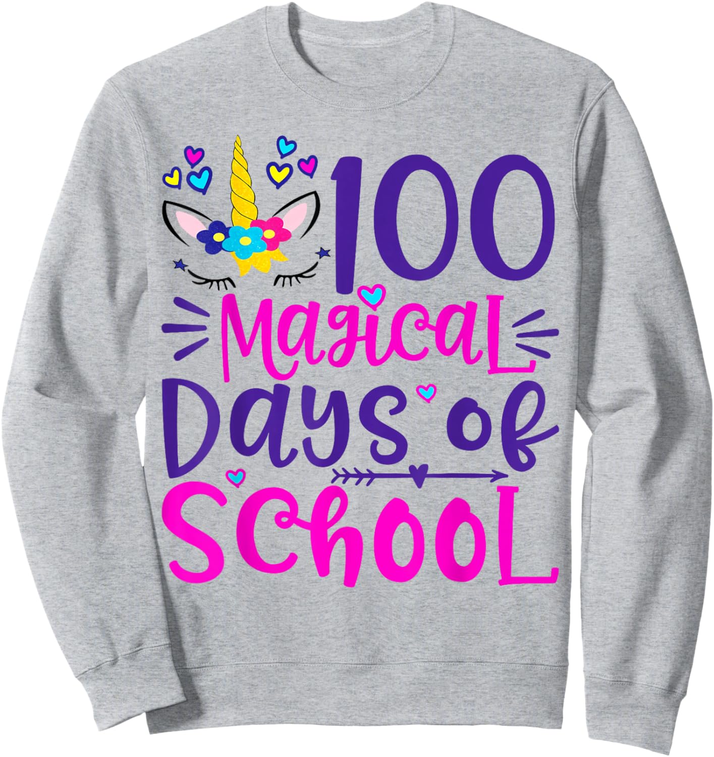 100th Day of School Sweatshirt - Sweatshirt | Ash