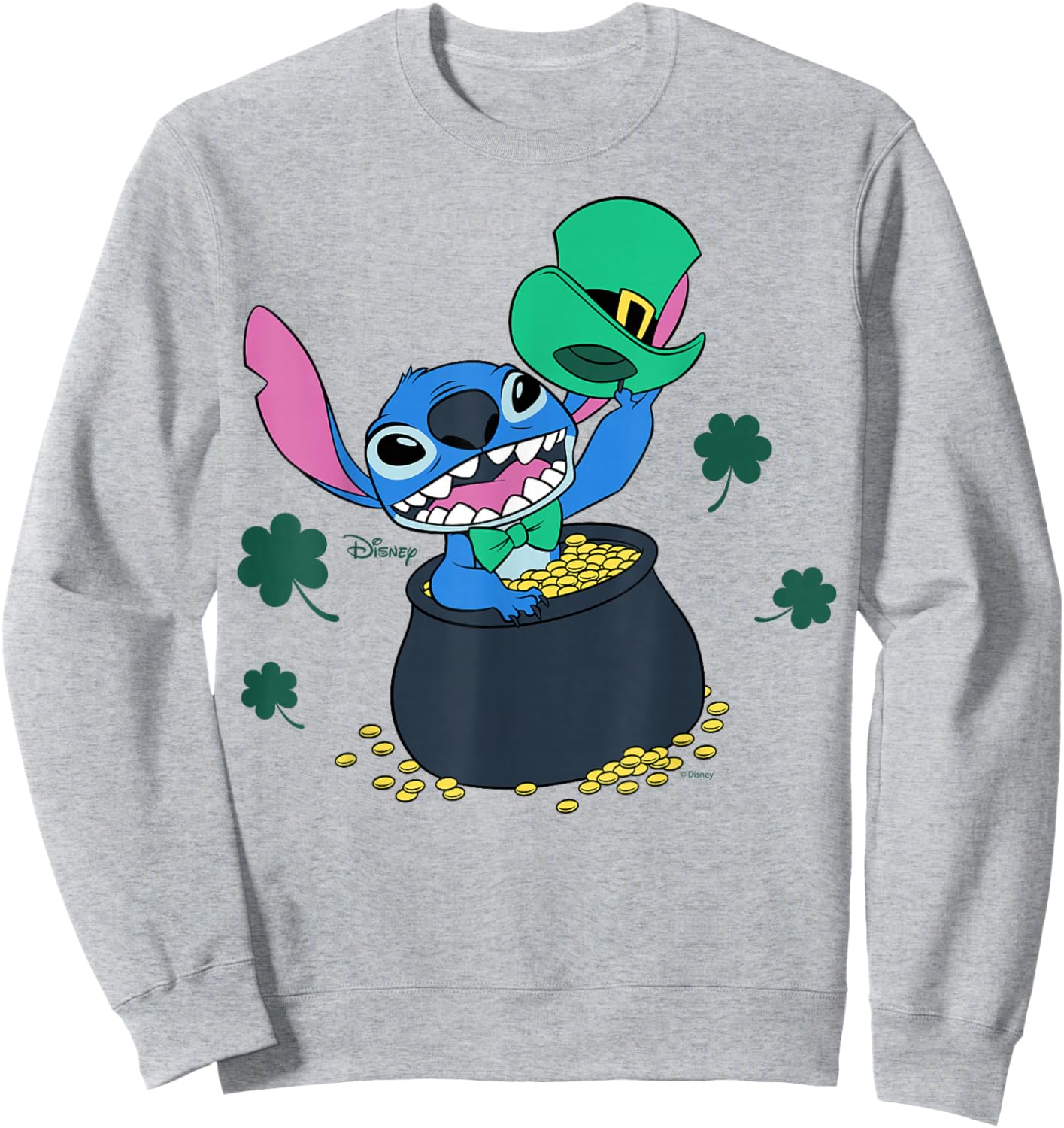 Disney Lilo & Stitch Lucky Leprechaun St Patrick's Day Sweatshirt - Sweatshirt | Ash