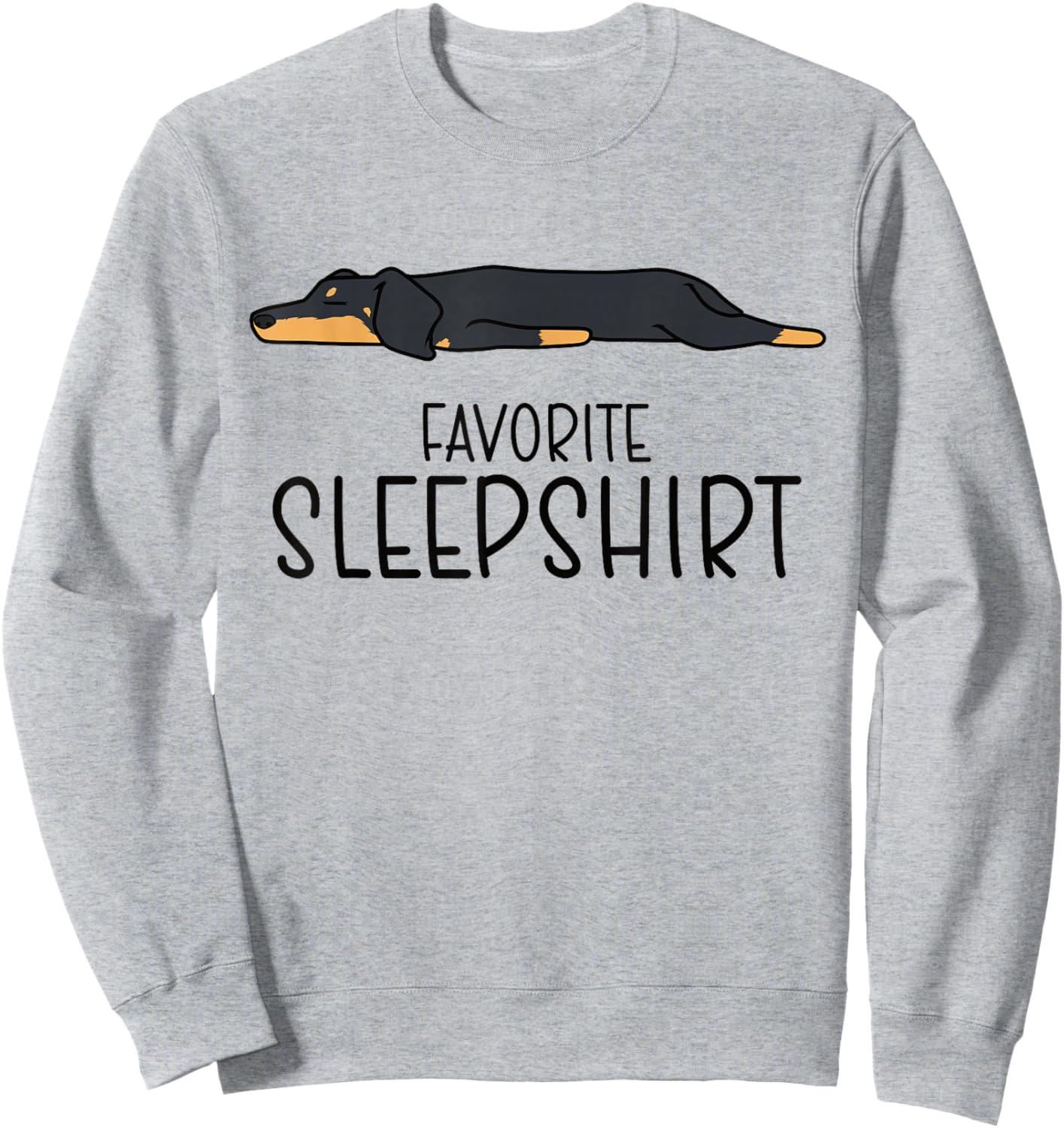 Favorite Dachshund Pajamas, Napping Dog Pajama Sweatshirt - Sweatshirt | Ash