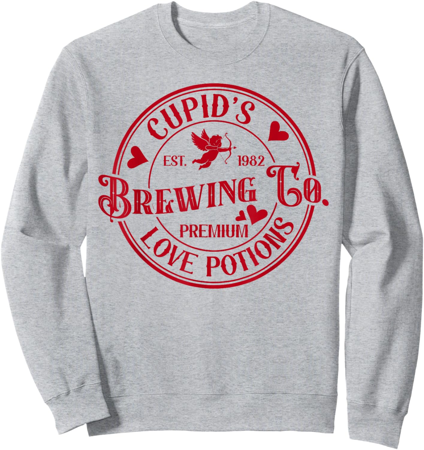 Cupid's Brewing Co Premium Love Potions Vintage Valentines Sweatshirt - Sweatshirt | Ash