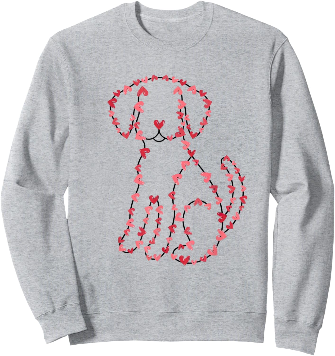 Dog Valentines Day Heart Love Puppy Dog Lover Women Girls Sweatshirt - Sweatshirt | Ash