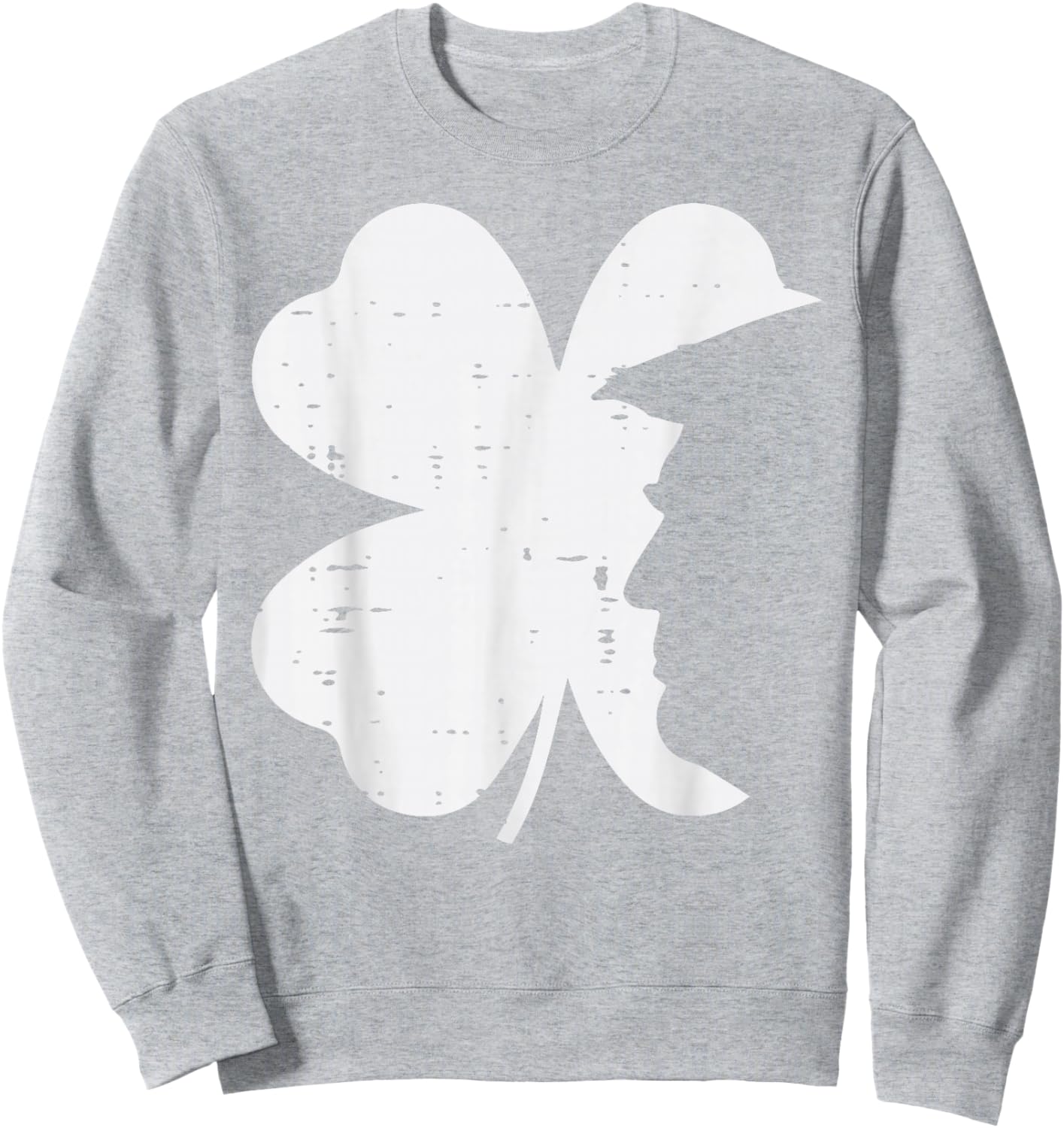 St Patricks Day Shamrock Trump Silhouette Saint Paddys Men Sweatshirt - Sweatshirt | Ash