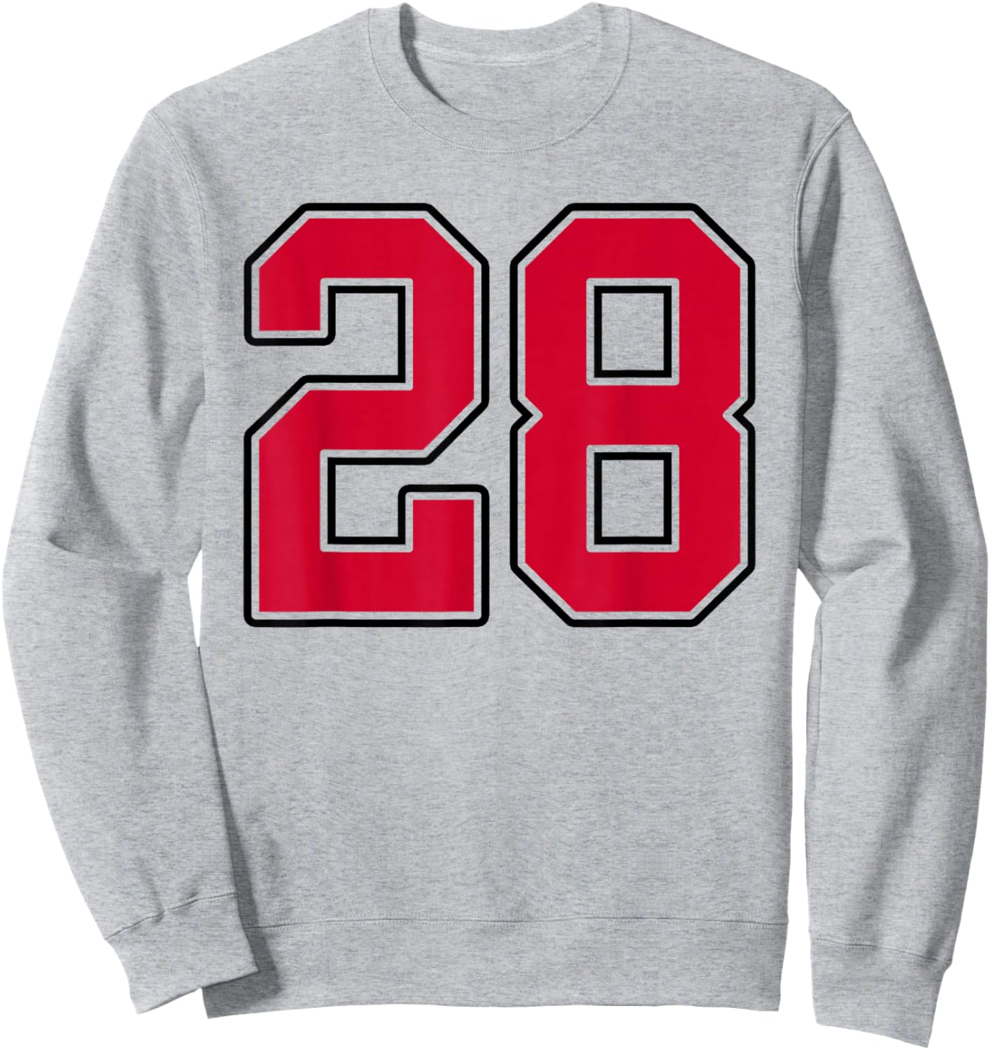 Red and Black Number 28 Jersey Player Uniform #28 Sweatshirt - Sweatshirt | Ash