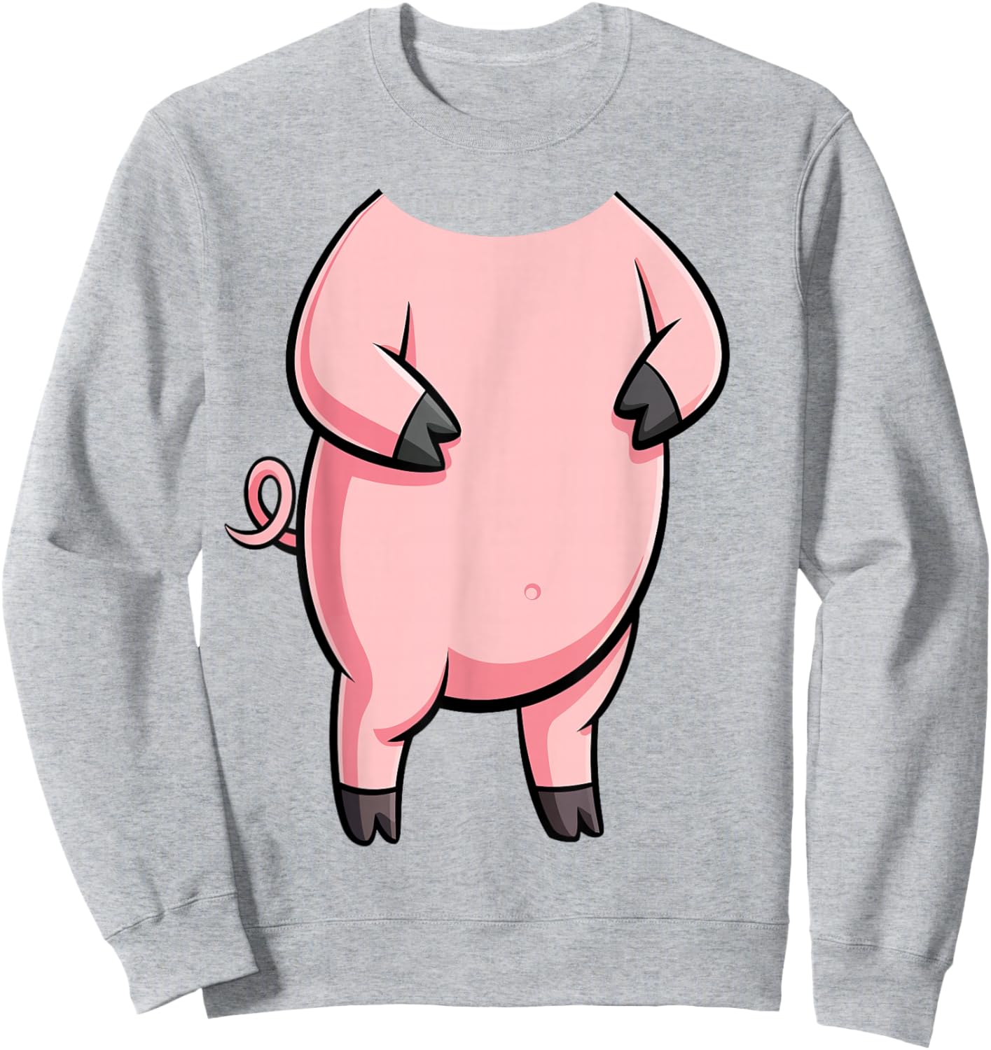Pig Shirt Adult Kids Men Women Pink Body Pig Costume Sweatshirt - Sweatshirt | Ash