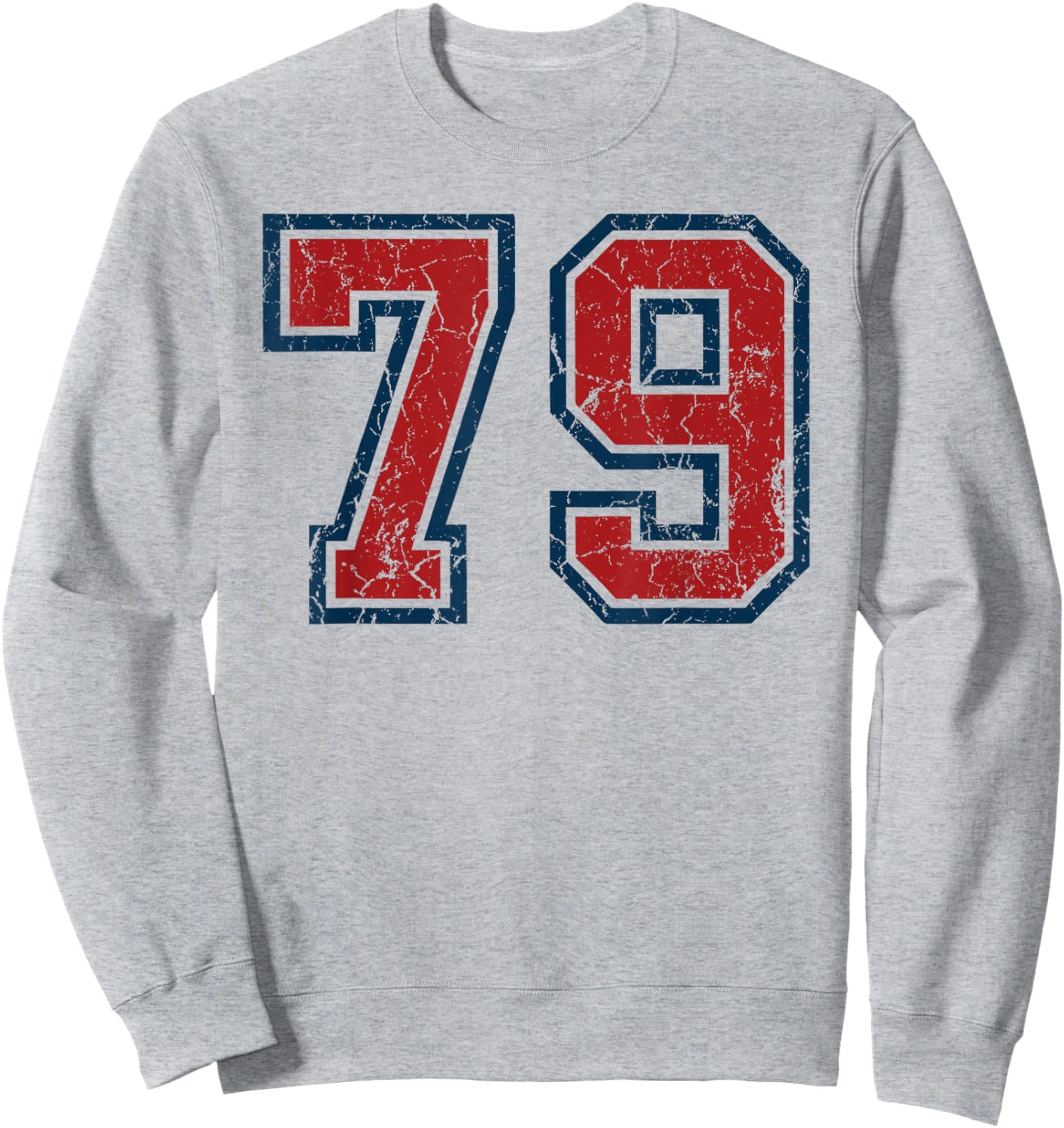 Red and Blue Sports Number 79 Jersey Uniform Player Fan Sweatshirt - Sweatshirt | Ash