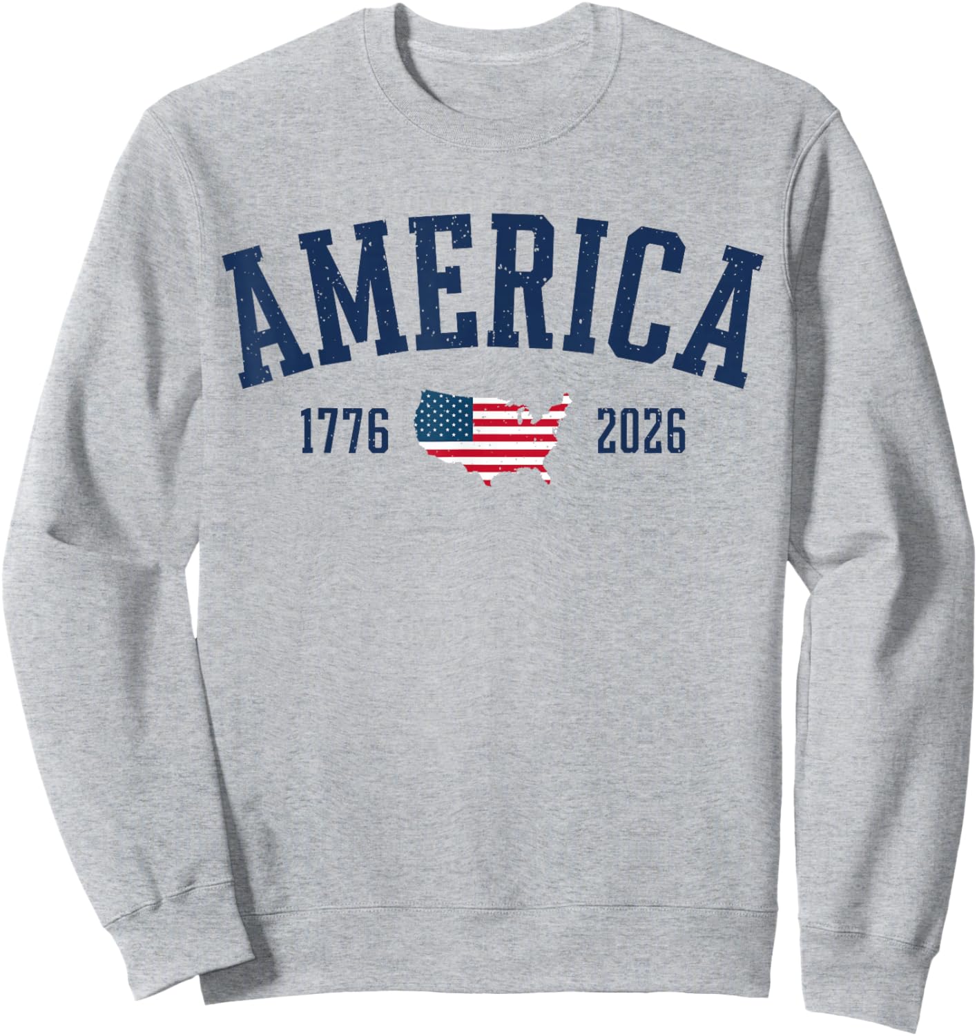 4th of July American Flag Vintage 250 Years 1776 2026 USA Sweatshirt - Sweatshirt | Ash