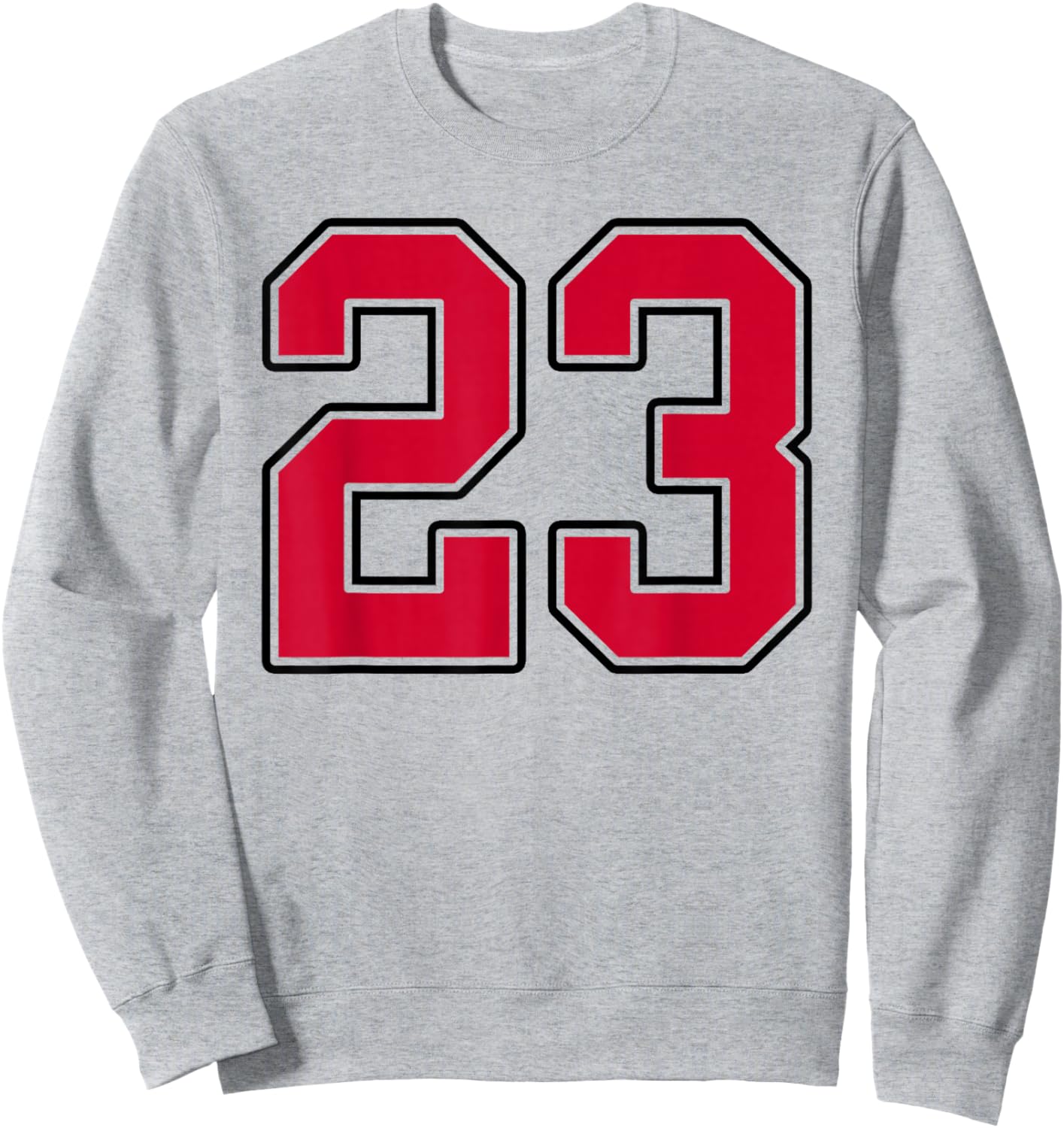 Red and Black Number 23 Jersey Player Uniform #23 Sweatshirt - Sweatshirt | Ash