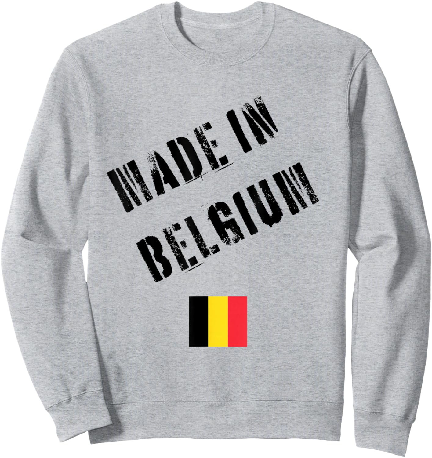 Made in Belgium with Flag Funny Sweatshirt - Sweatshirt | Ash