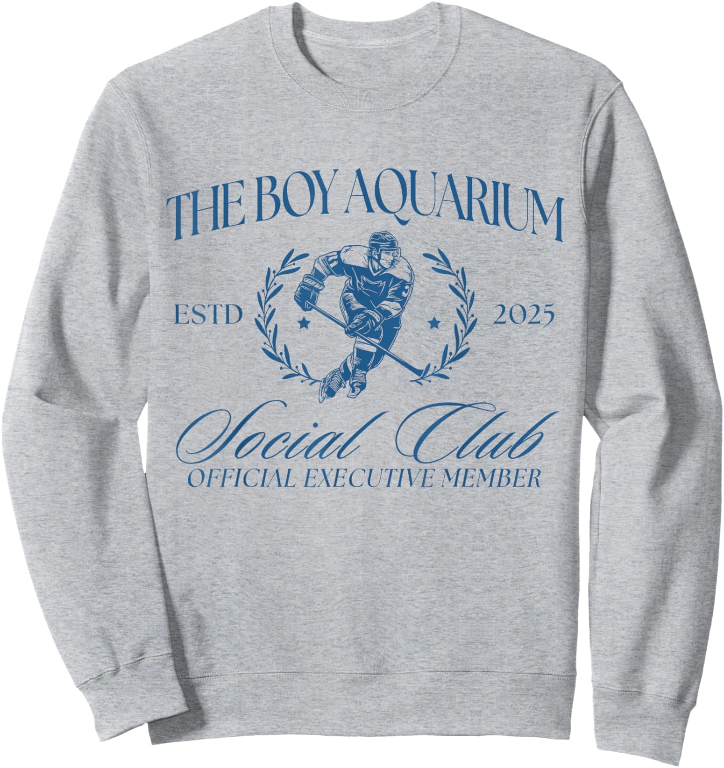 The Boy Aquarium Social Club Funny Hockey Meme Sweatshirt - Sweatshirt | Ash