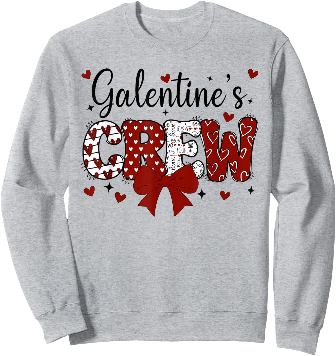 Happy Galentines Day Crew Cute Coquette Bow Galentine 2026 Sweatshirt - Sweatshirt | Ash