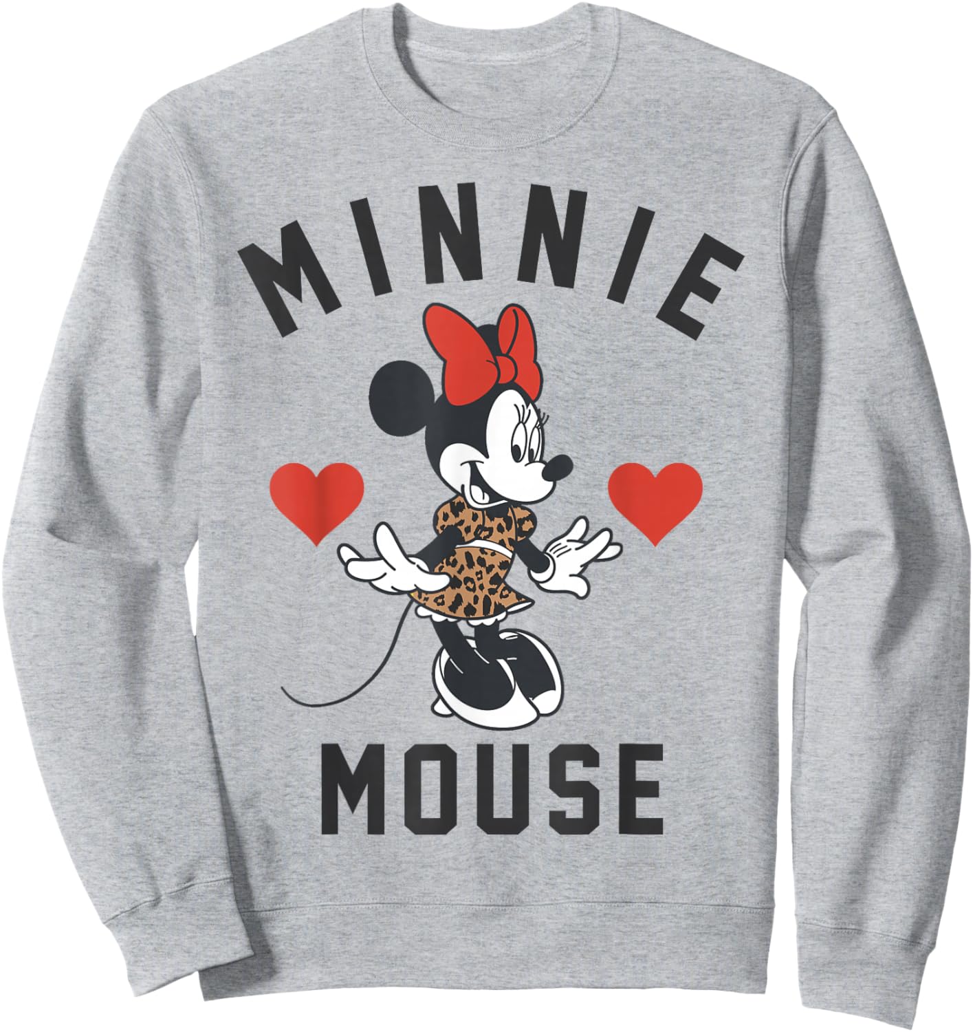 Disney Minnie Mouse Wearing A Cute Leopard-Print Dress Sweatshirt - Sweatshirt | Ash