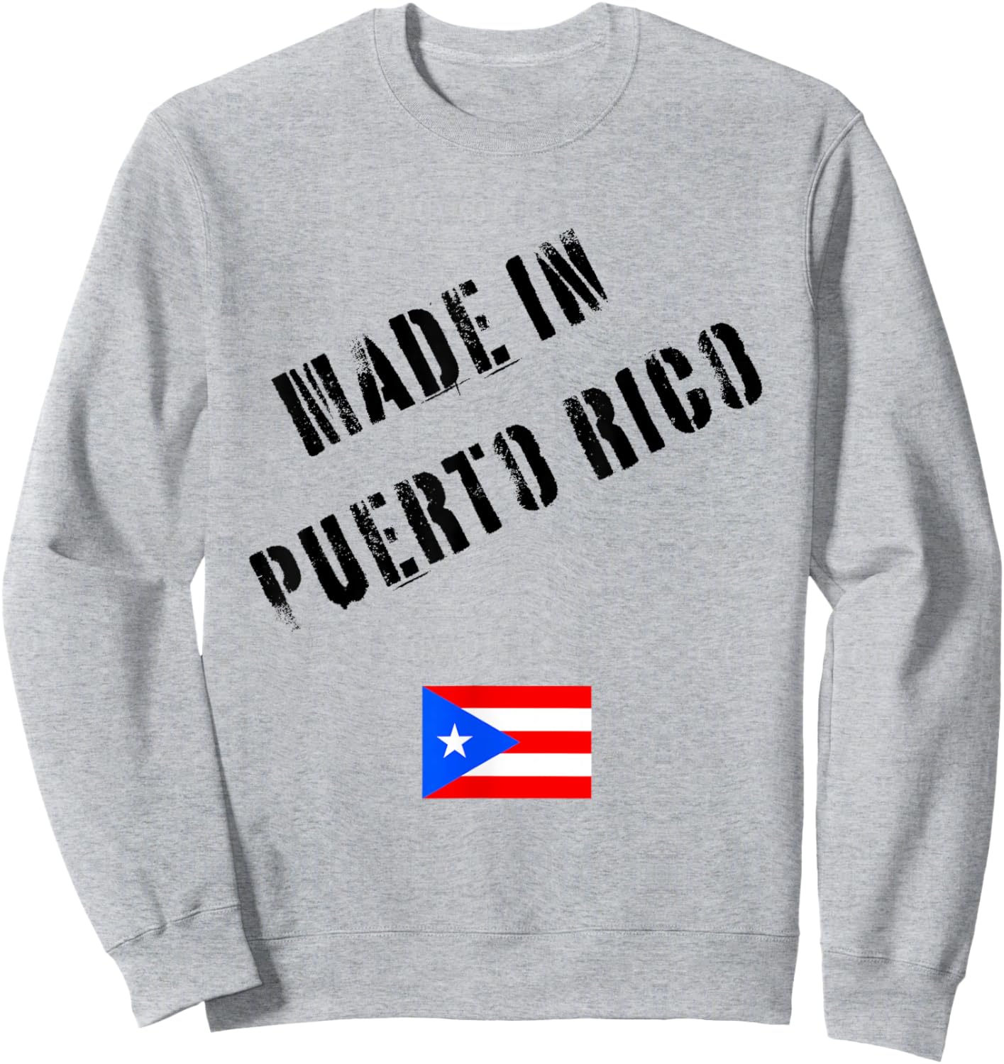 Made in Puerto Rico with Flag Funny Sweatshirt - Sweatshirt | Ash