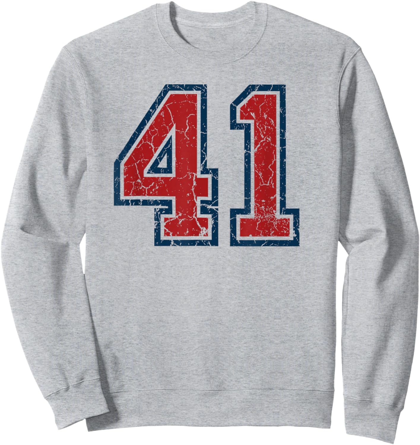 Red and Blue Sports Number 41 Jersey Uniform Player Fan Sweatshirt - Sweatshirt | Ash