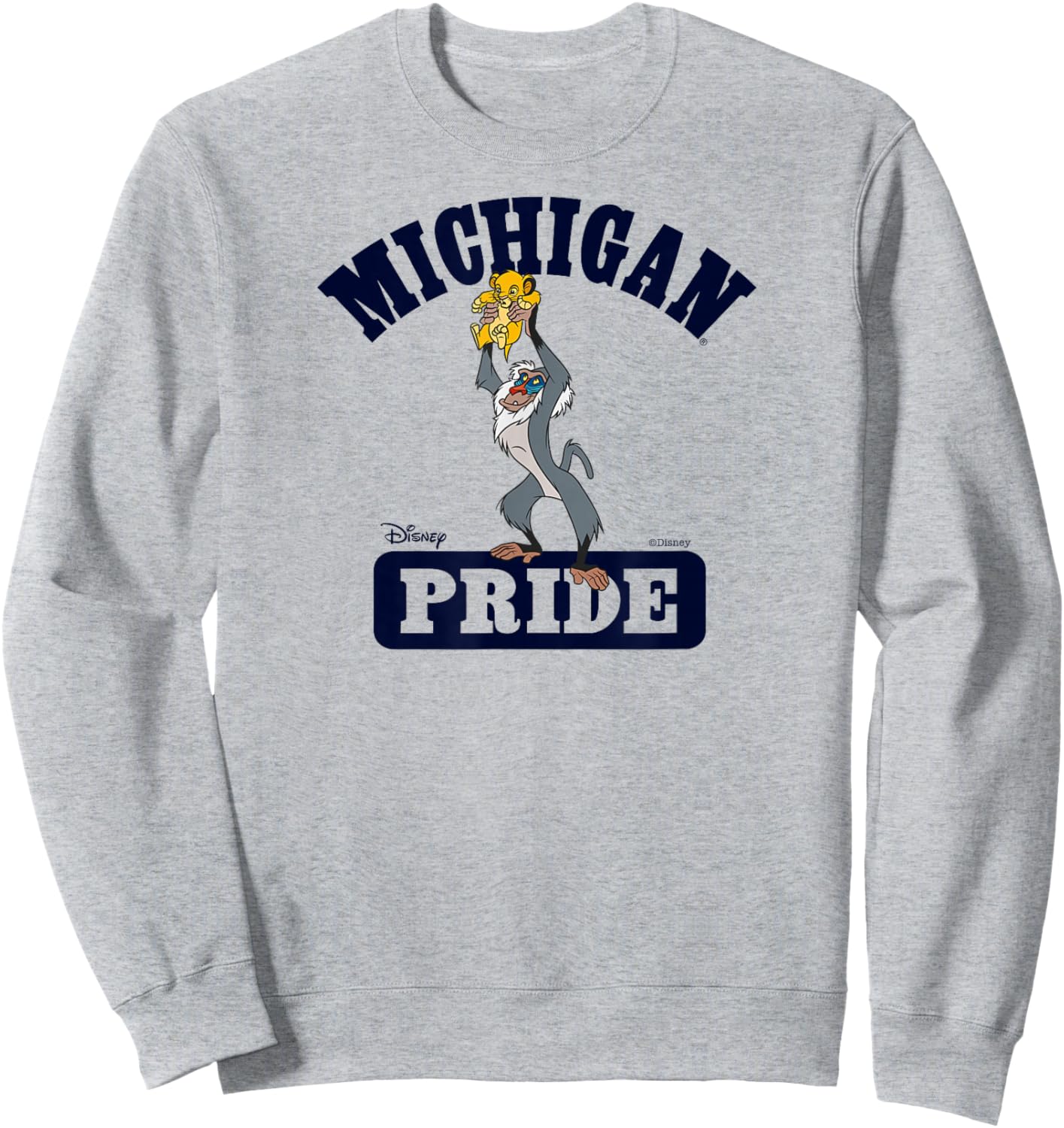 Michigan Wolverines Lion King Pride Gray Officially Licensed Sweatshirt - Sweatshirt | Ash
