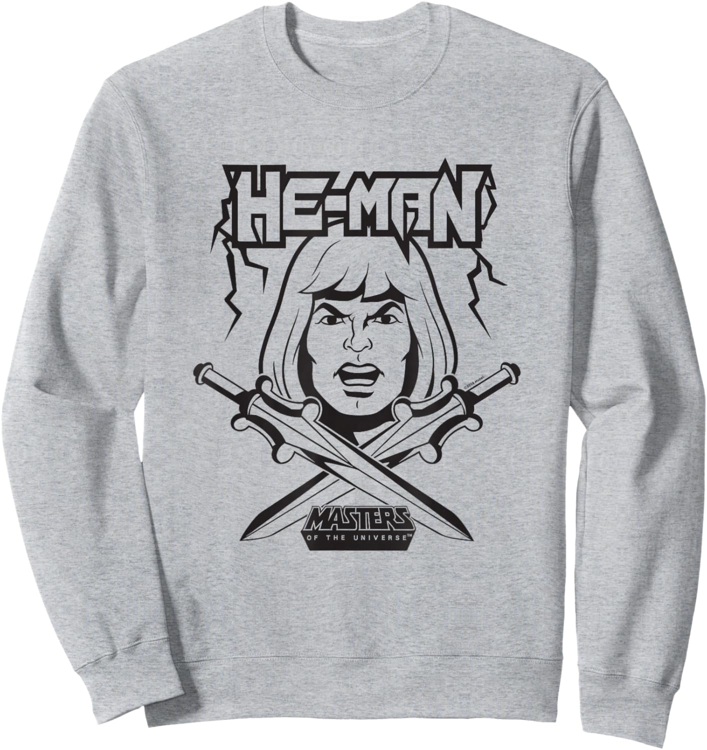 Masters of The Universe He-Man Black and White Sweatshirt - Sweatshirt | Ash
