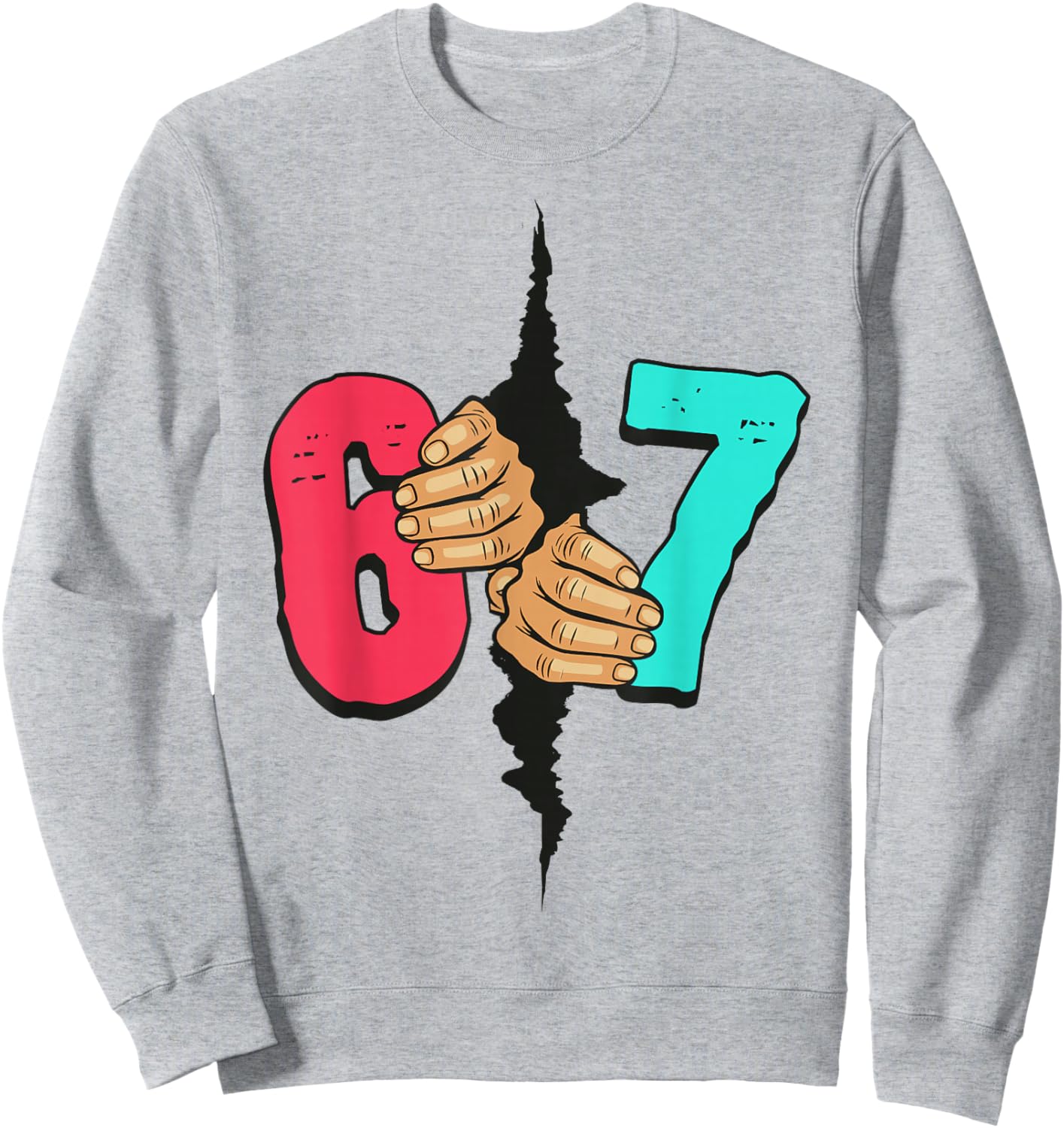67 Meme Funny Six Seven Gen Alpha Slang Xmas 6 7 Halloween Sweatshirt - Sweatshirt | Ash
