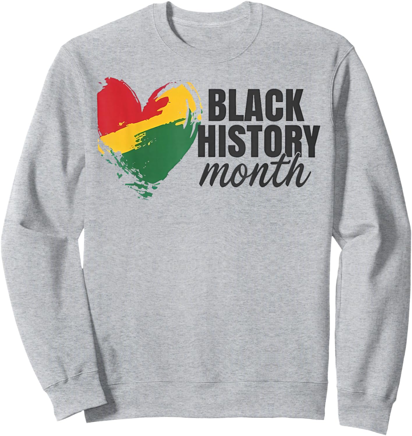 Black History Month Heart African American Men Women Kids Sweatshirt - Sweatshirt | Ash