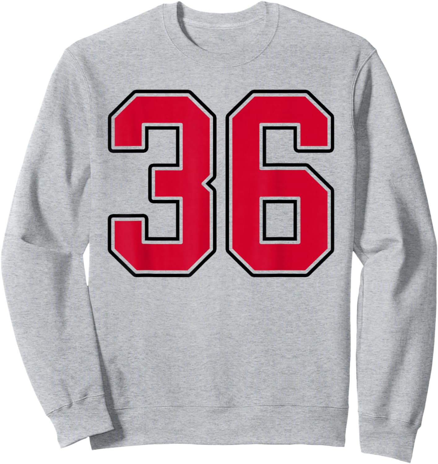 Red and Black Number 36 Jersey Player Uniform #36 Sweatshirt - Sweatshirt | Ash