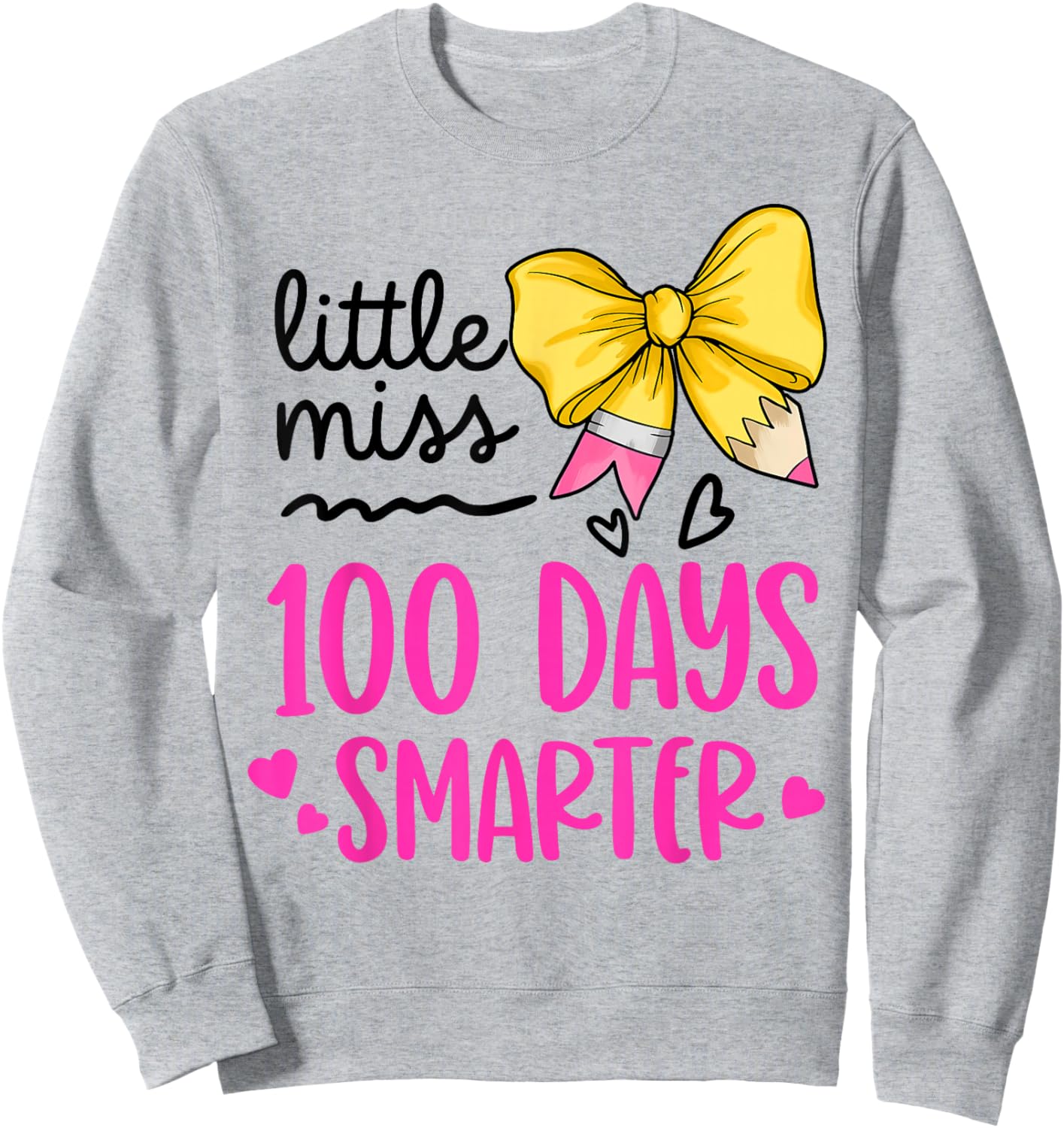 Kids Girls 100th Day of School Sweatshirt - Sweatshirt | Ash