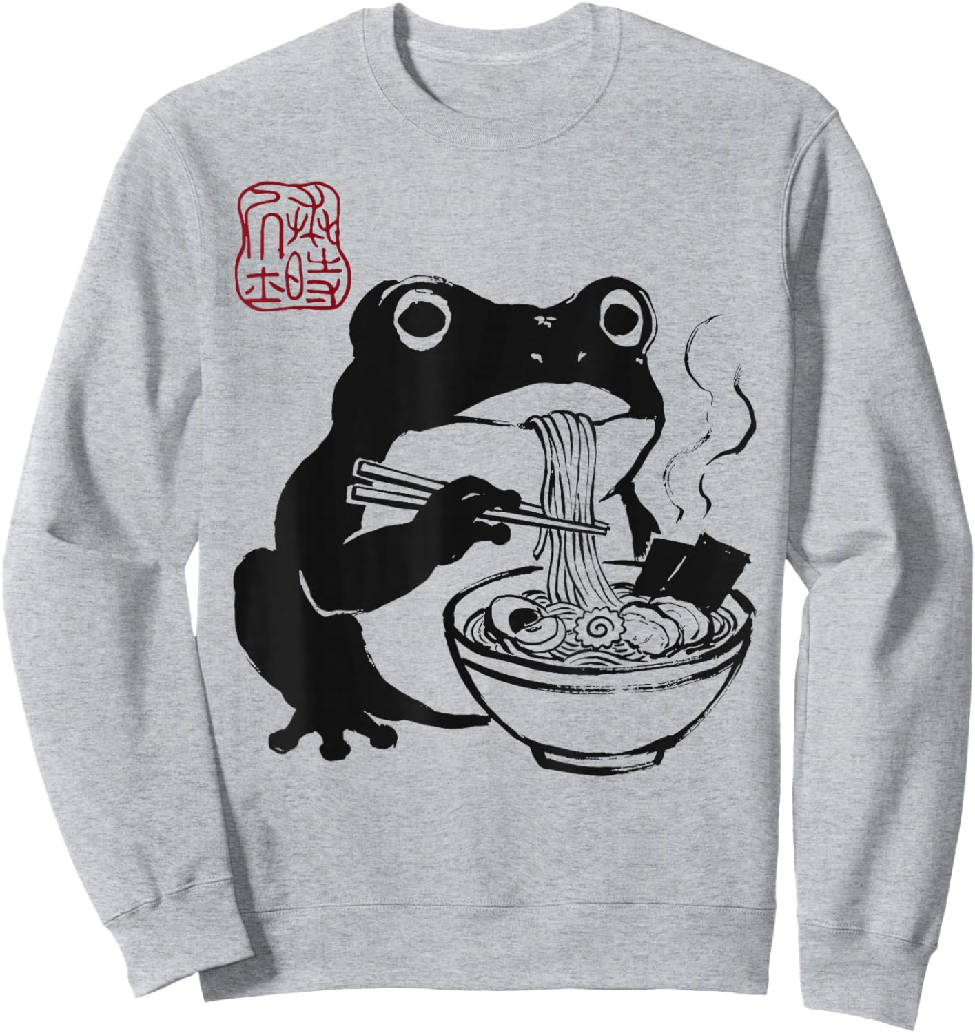Grumpy Frog Funny Ramen Anime Japanese Sweatshirt - Sweatshirt | Ash