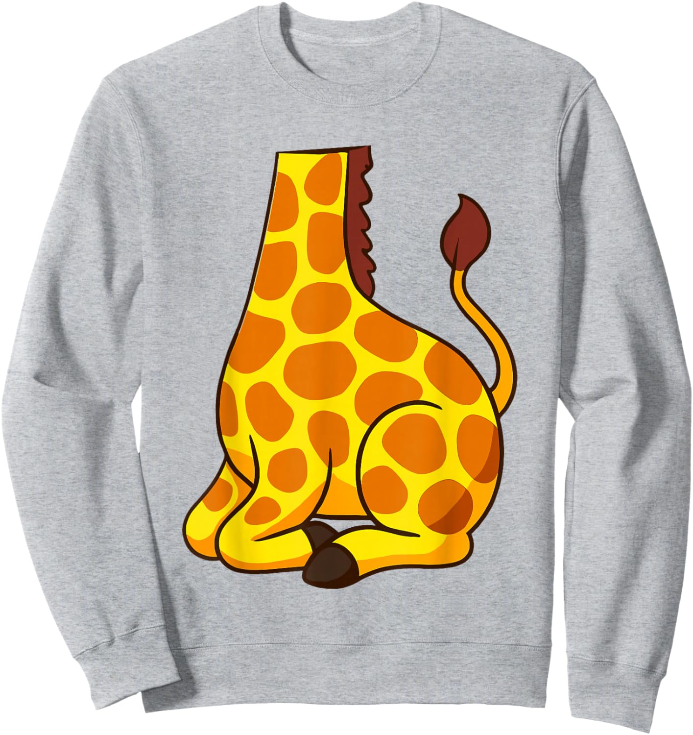 Kids Yellow Giraffe Body Costume Men Women Cute Animal Lover Sweatshirt - Sweatshirt | Ash